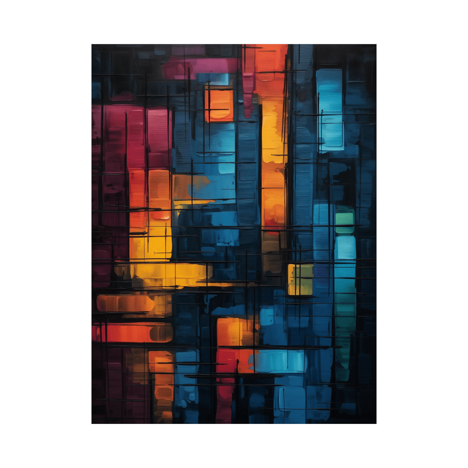 Colorful tetris - ArtDeco Canvas