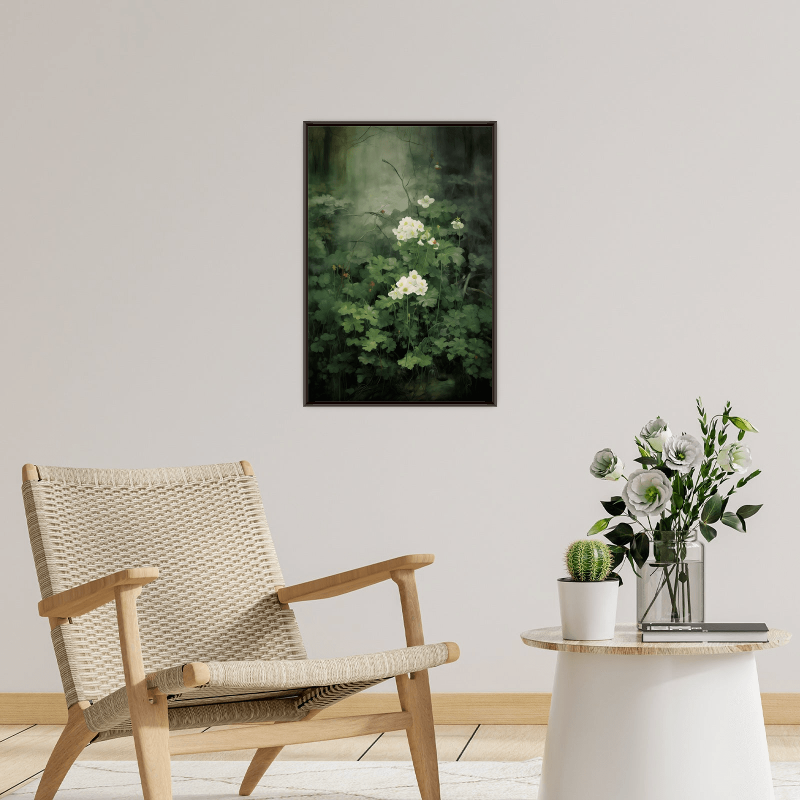 Deep forest floral scene - ArtDeco Canvas