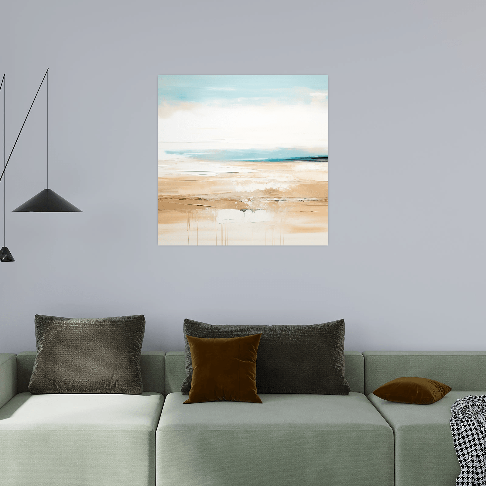 Deserted beach front - ArtDeco Canvas