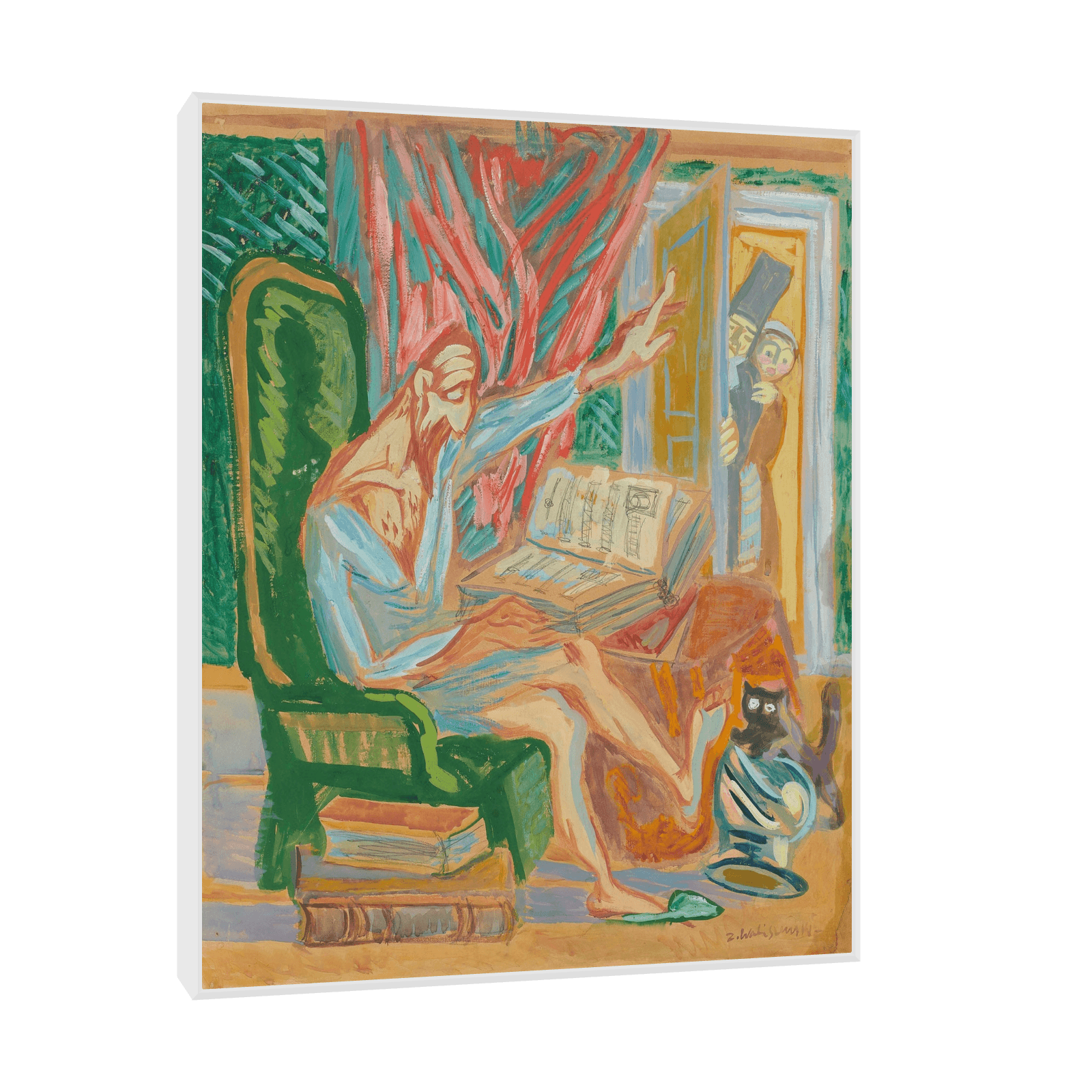 Don Quixote in an armchair, Zygmunt Waliszewski - ArtDeco Canvas