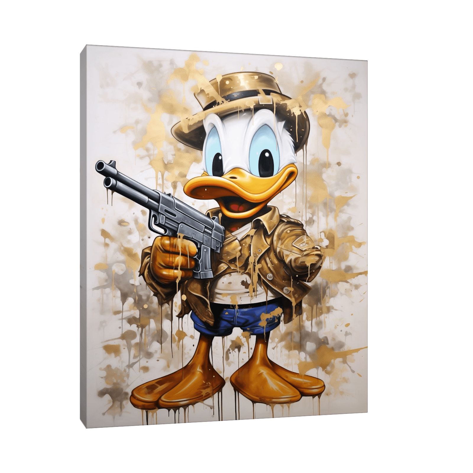 Donald with the vintage gun - ArtDeco Canvas