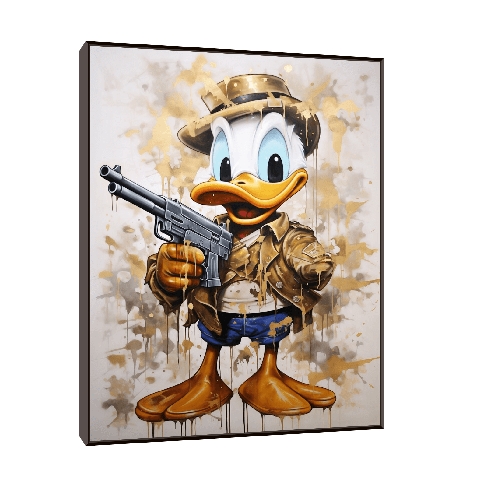 Donald with the vintage gun - ArtDeco Canvas