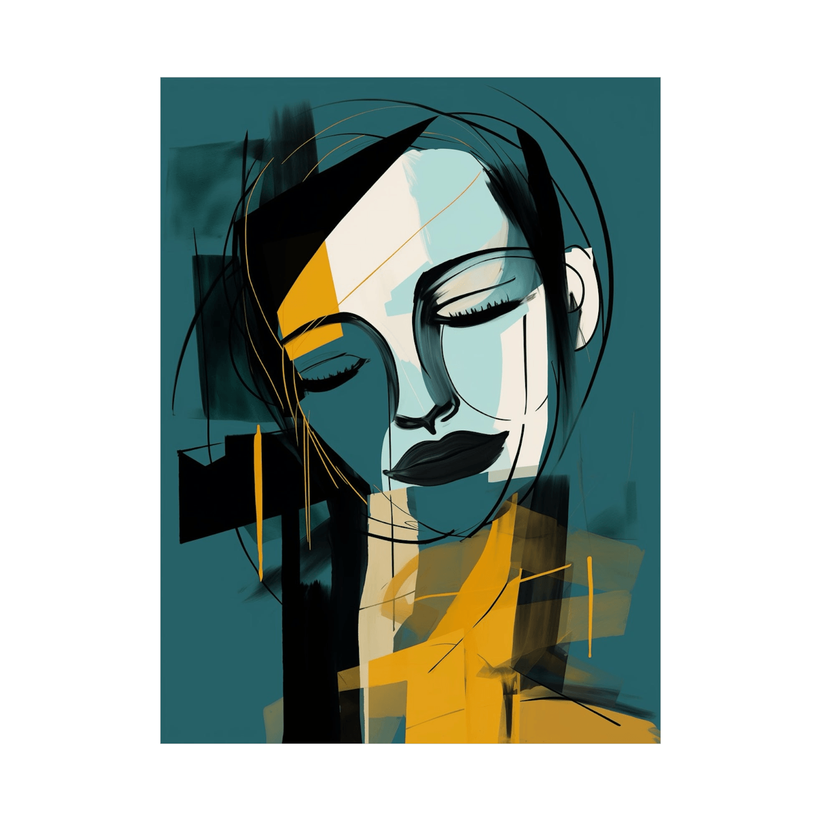 Dreaming girls face - ArtDeco Canvas