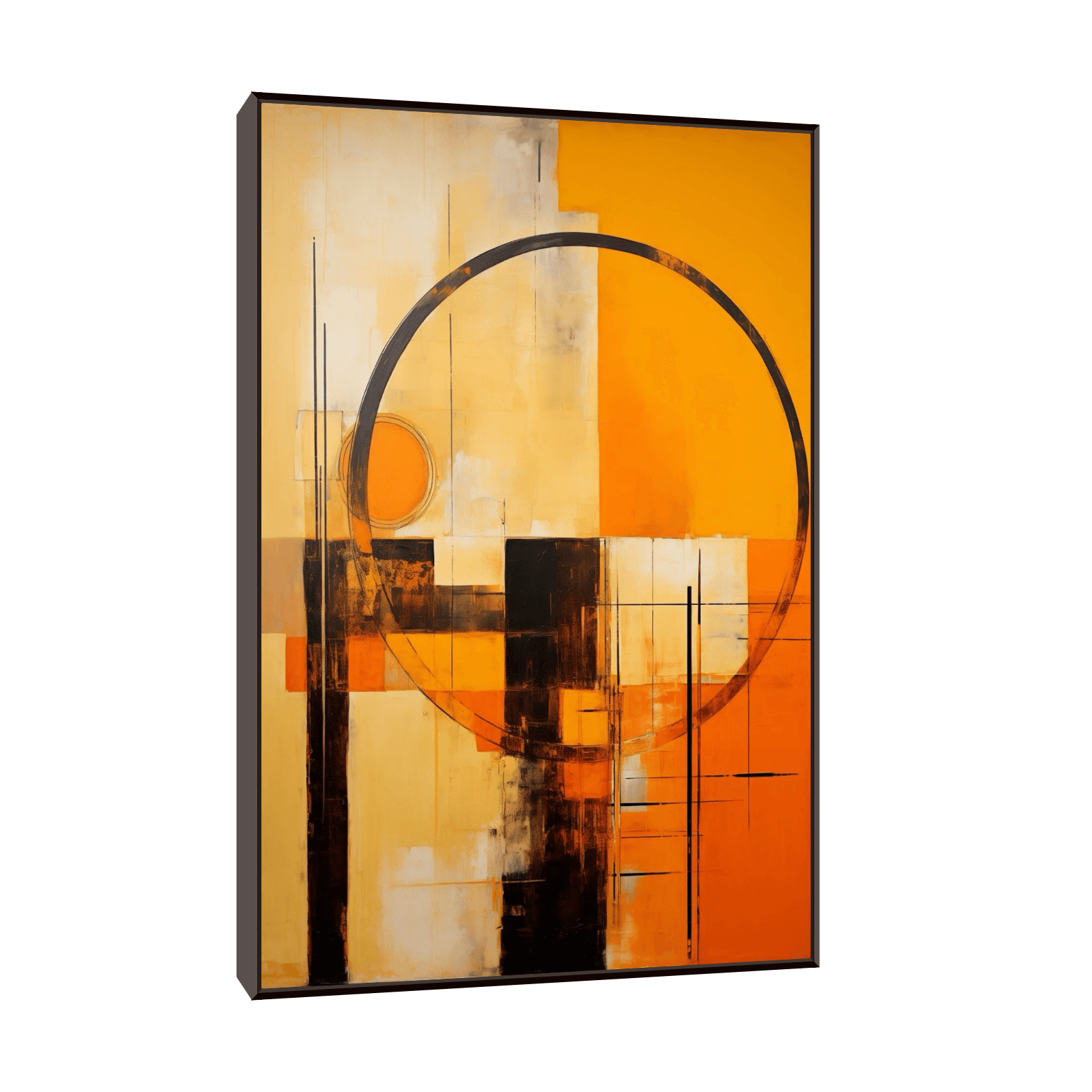 Dynamic Dimensions in orange - ArtDeco Canvas