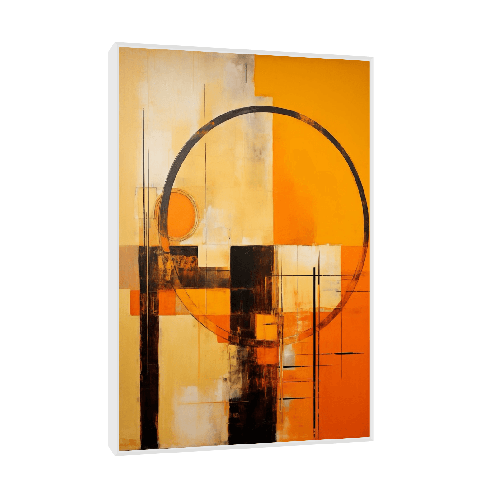 Dynamic Dimensions in orange - ArtDeco Canvas