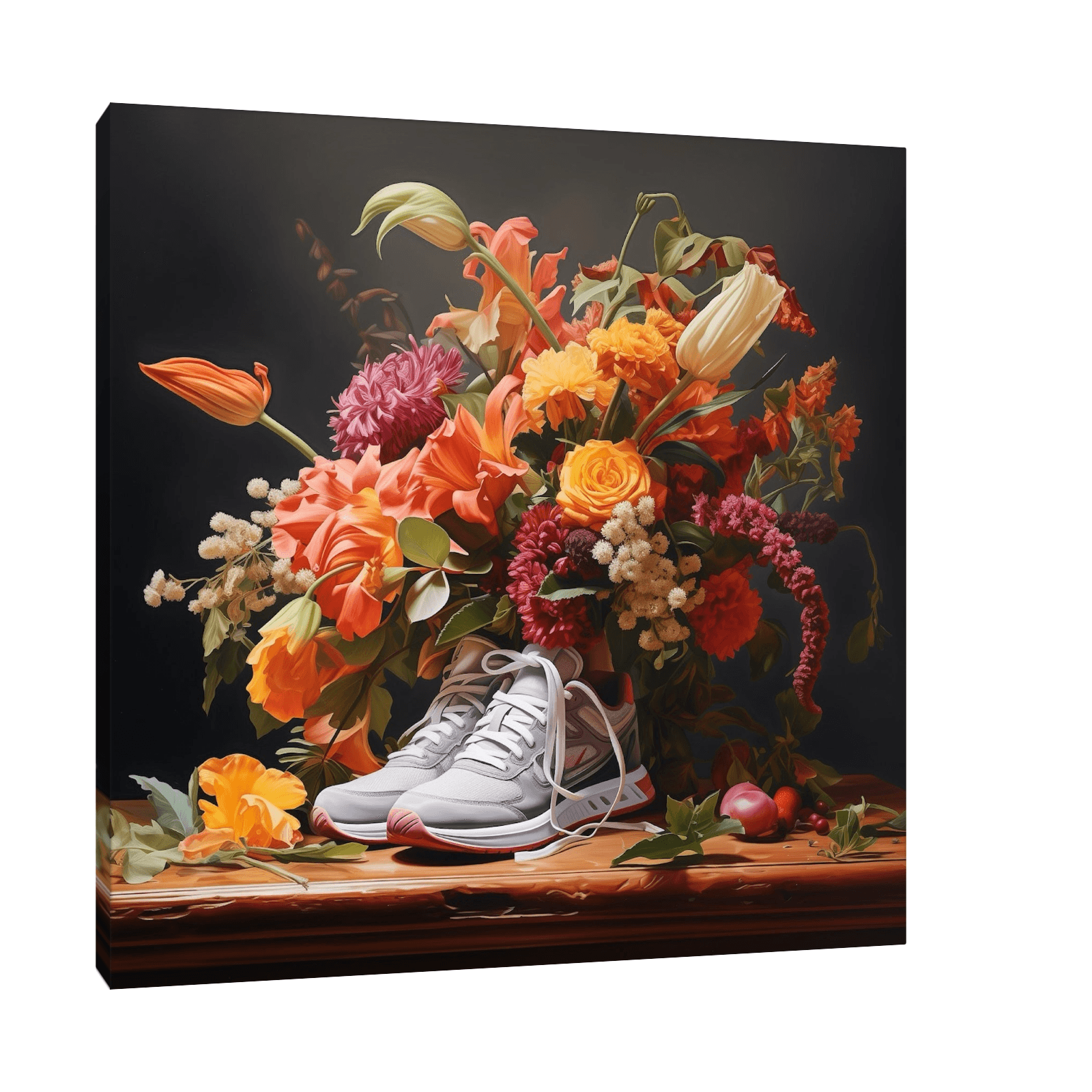 Floral bouquet with the Nike shoes - ArtDeco Canvas