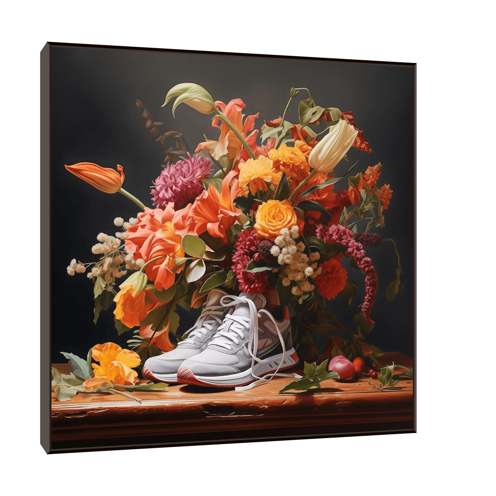 Floral bouquet with the Nike shoes - ArtDeco Canvas