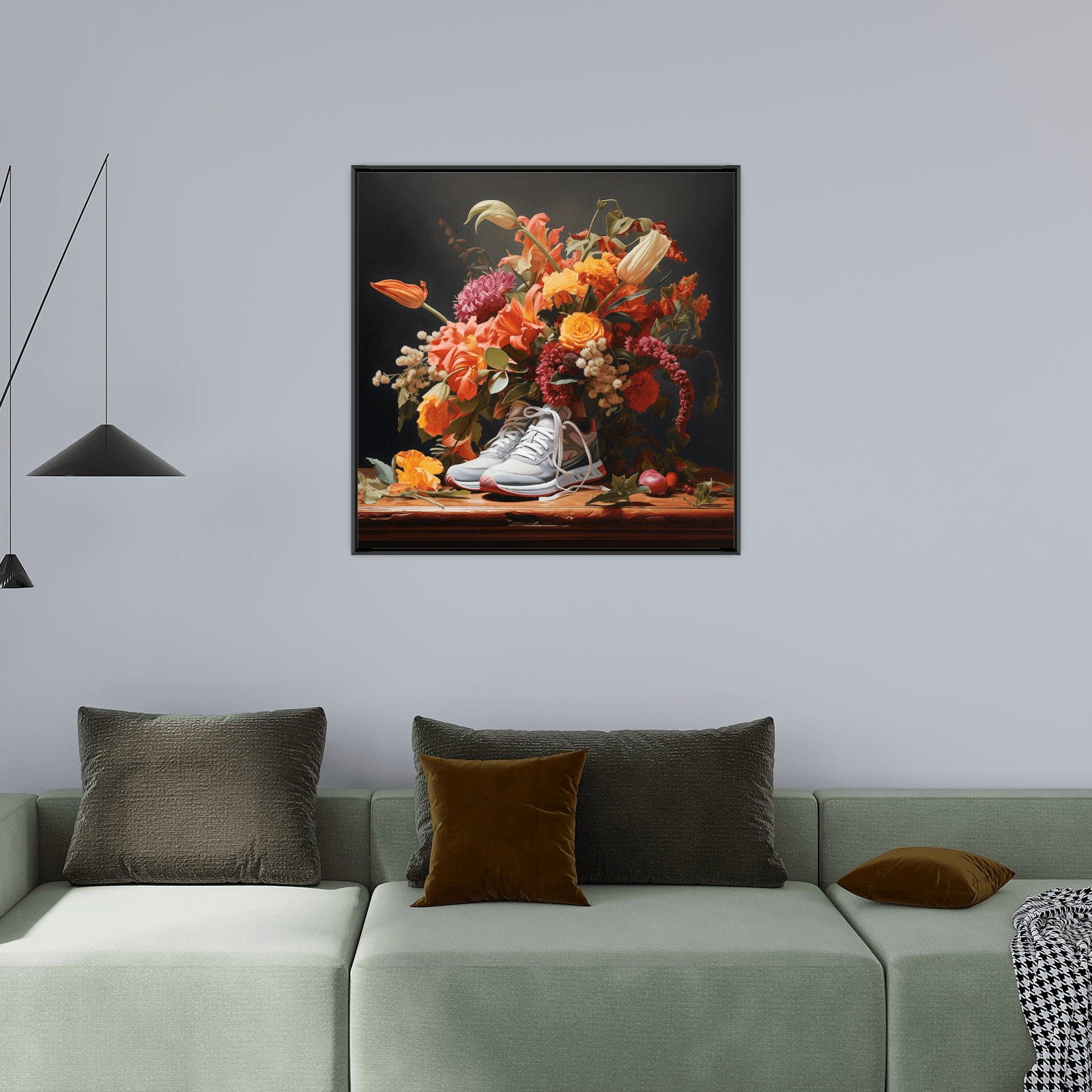 Floral bouquet with the Nike shoes - ArtDeco Canvas