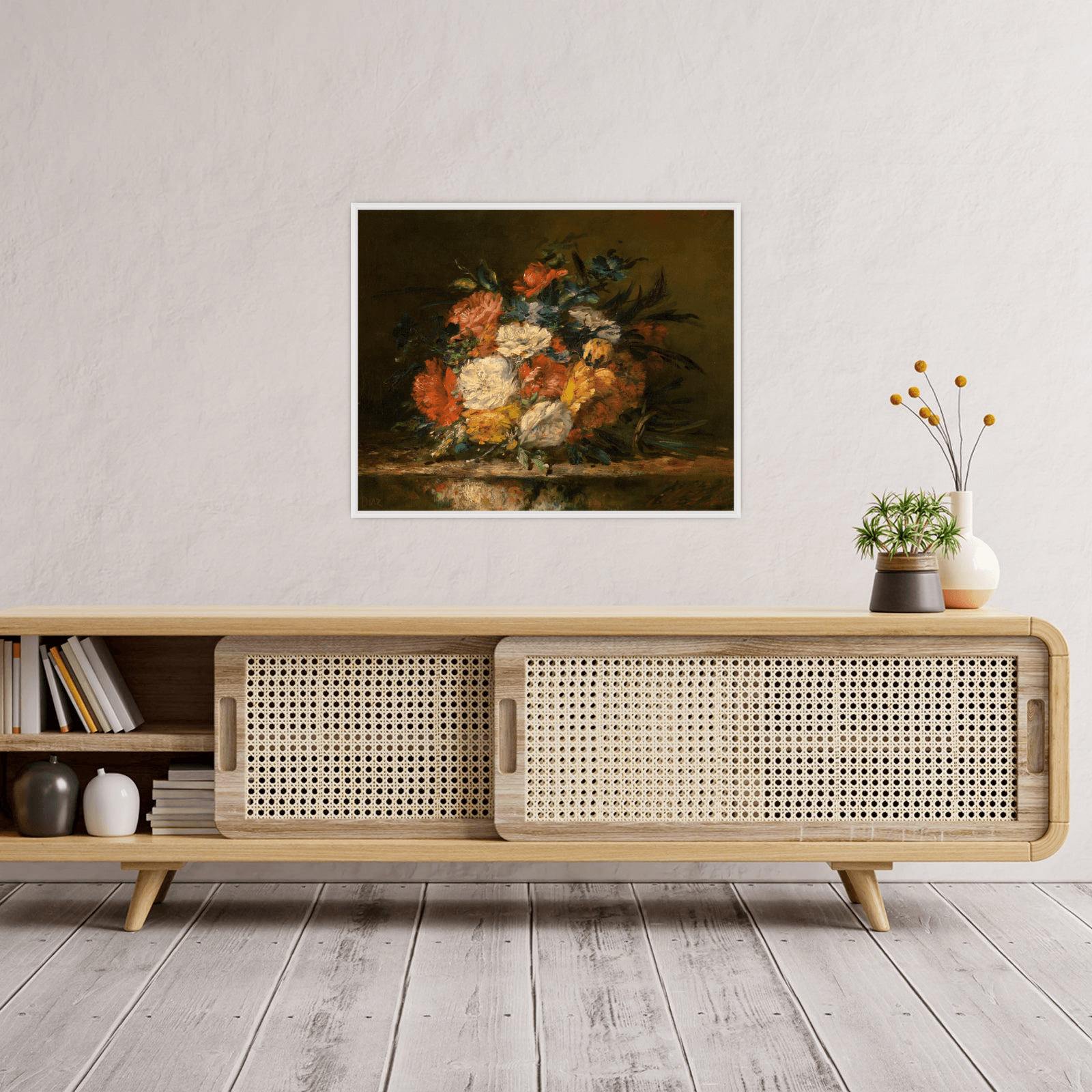 Flowers, Narcisse-Virgile Diaz de La Peña - ArtDeco Canvas
