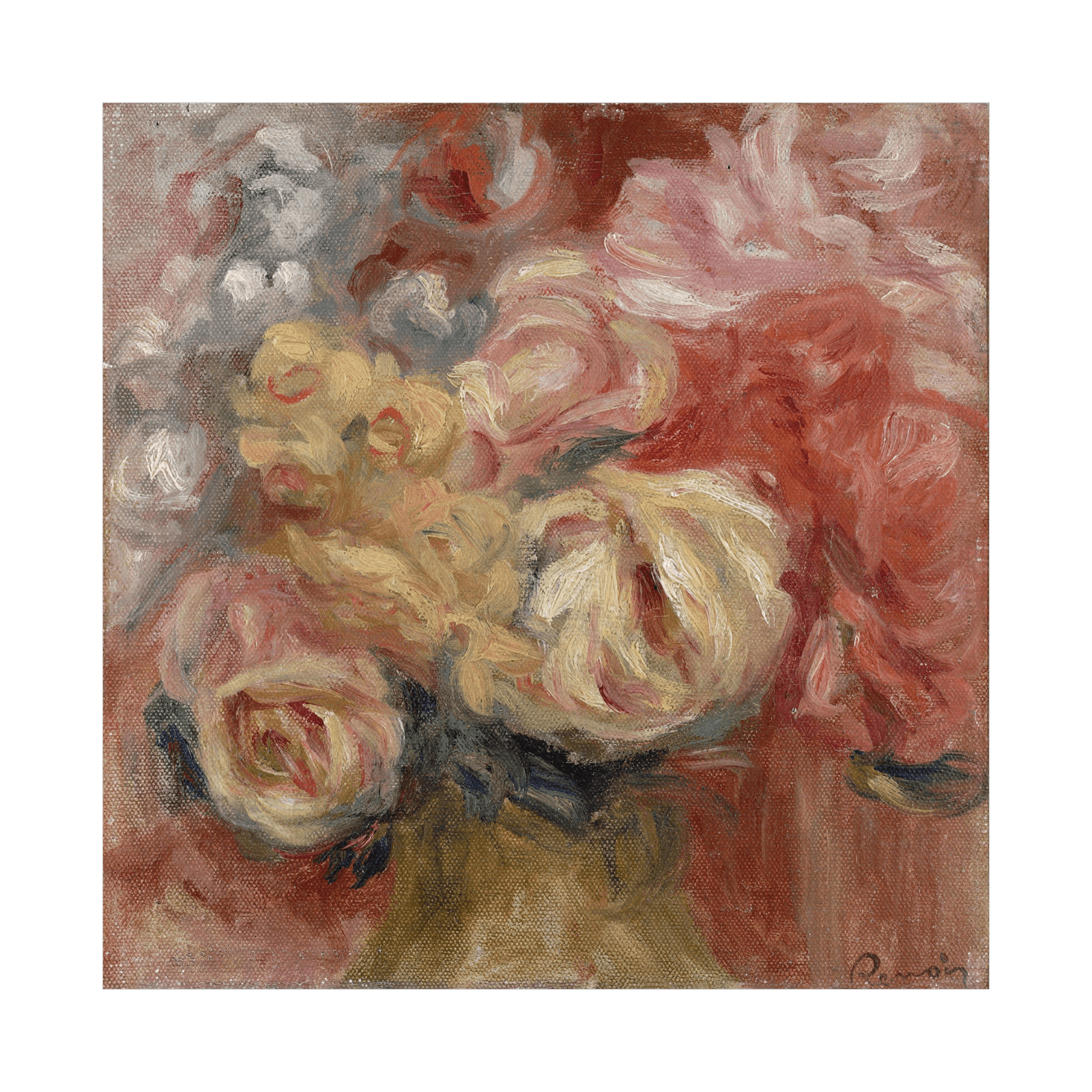 Flowers, Pierre-Auguste Renoir - ArtDeco Canvas