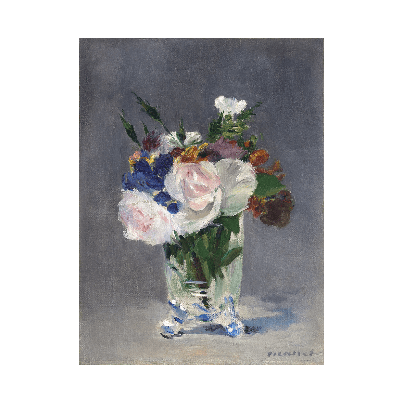 Flowers in a Crystal Vase, Édouard Manet - ArtDeco Canvas