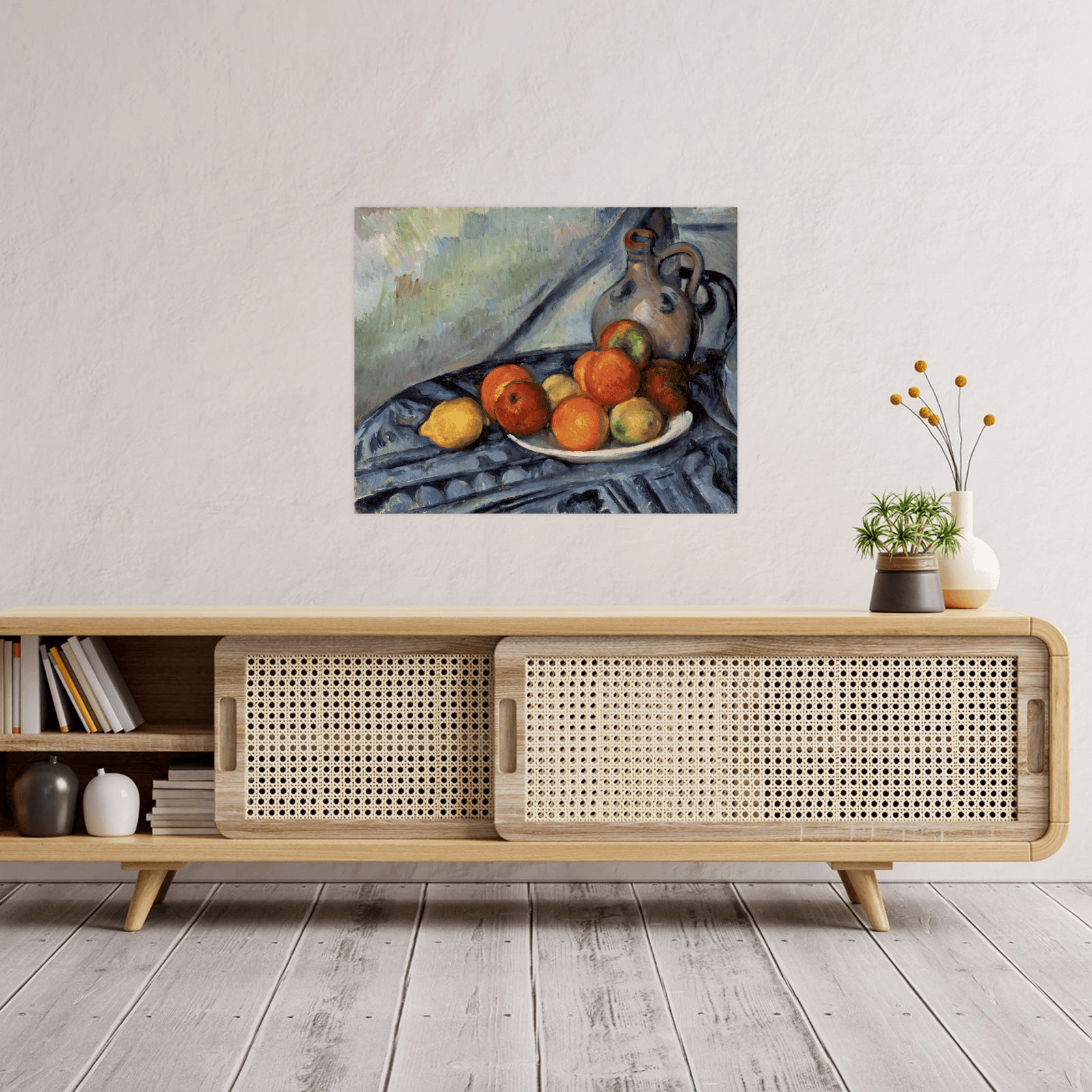 Fruit and a Jug on a Table, Paul Cézanne - ArtDeco Canvas