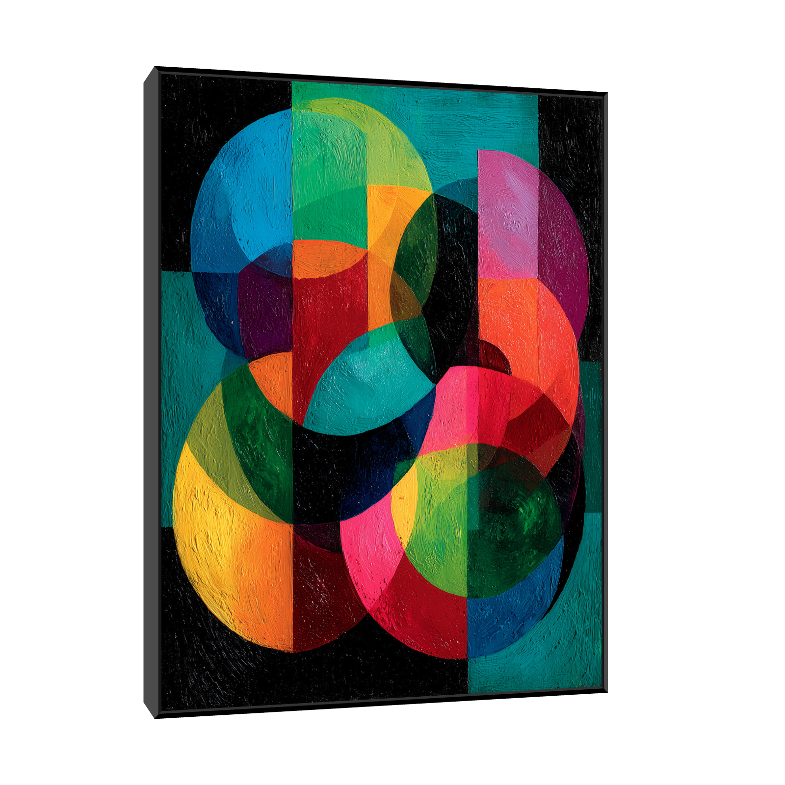 Geometric Fusion – Colorful Abstract Circle Composition