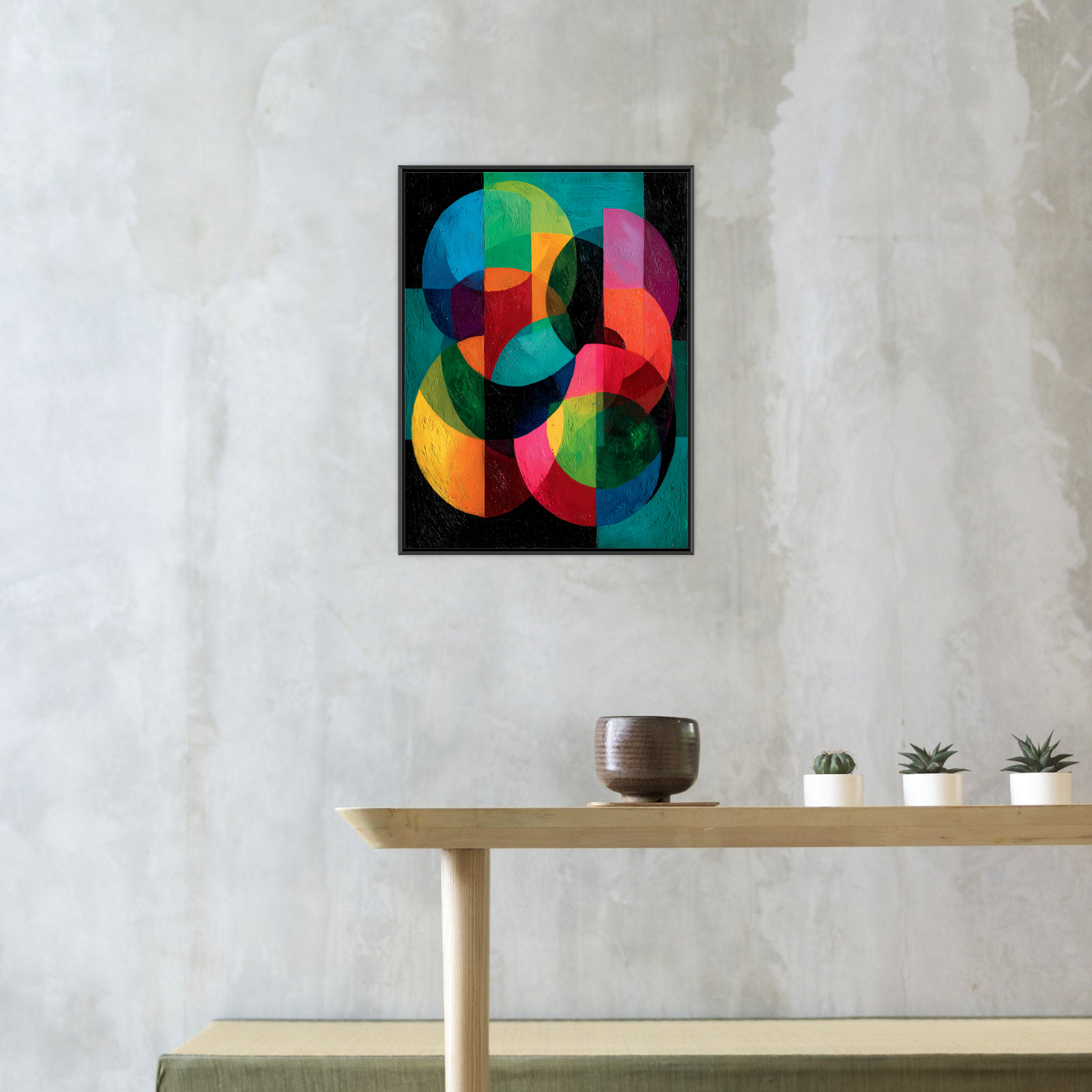 Geometric Fusion – Colorful Abstract Circle Composition