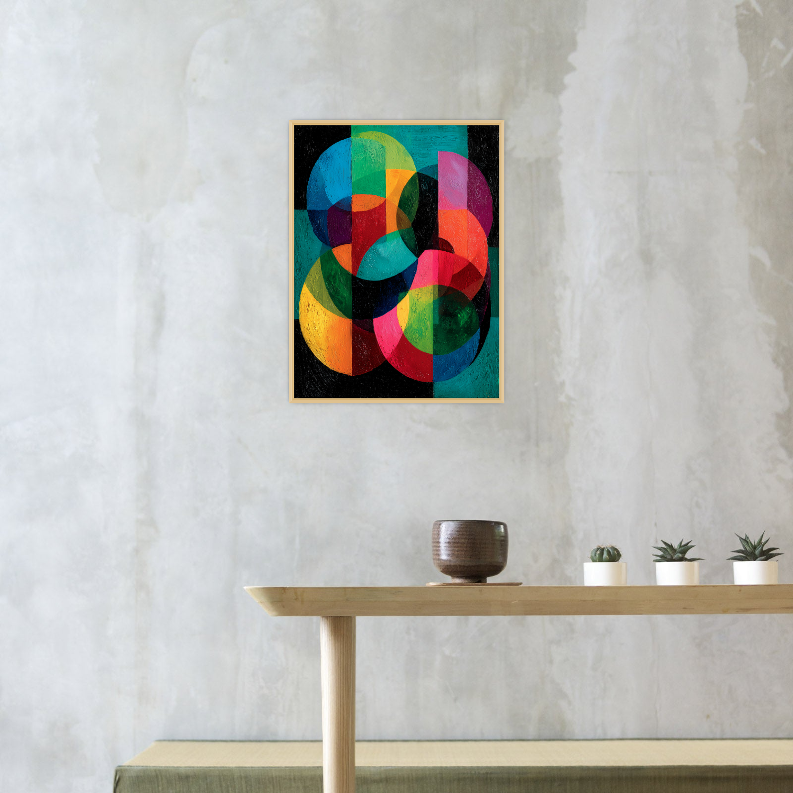 Geometric Fusion – Colorful Abstract Circle Composition