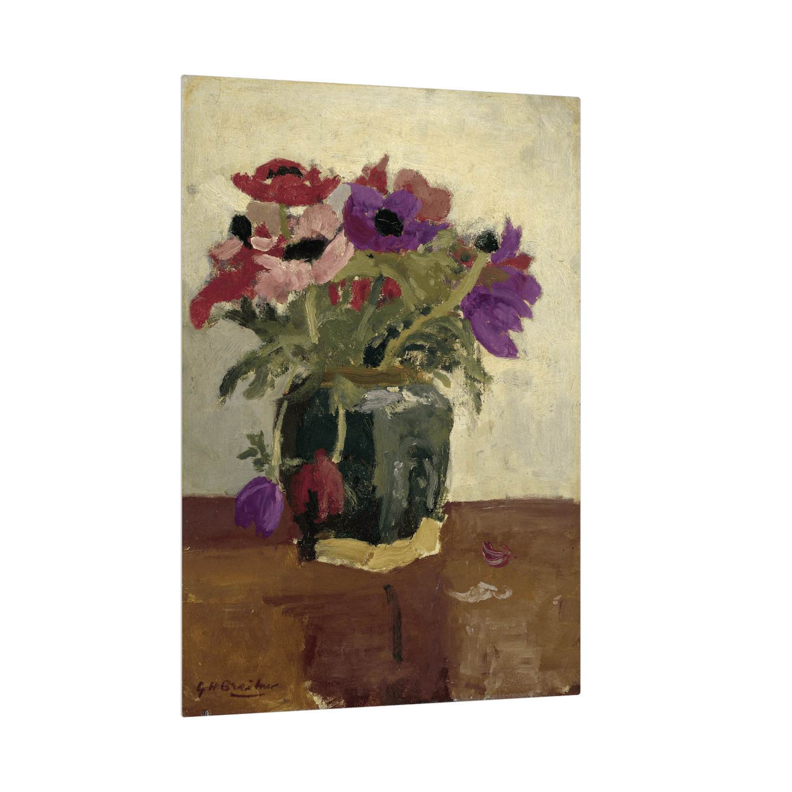 Ginger Pot wit Anemones, George Hendrik Breitner - ArtDeco Canvas