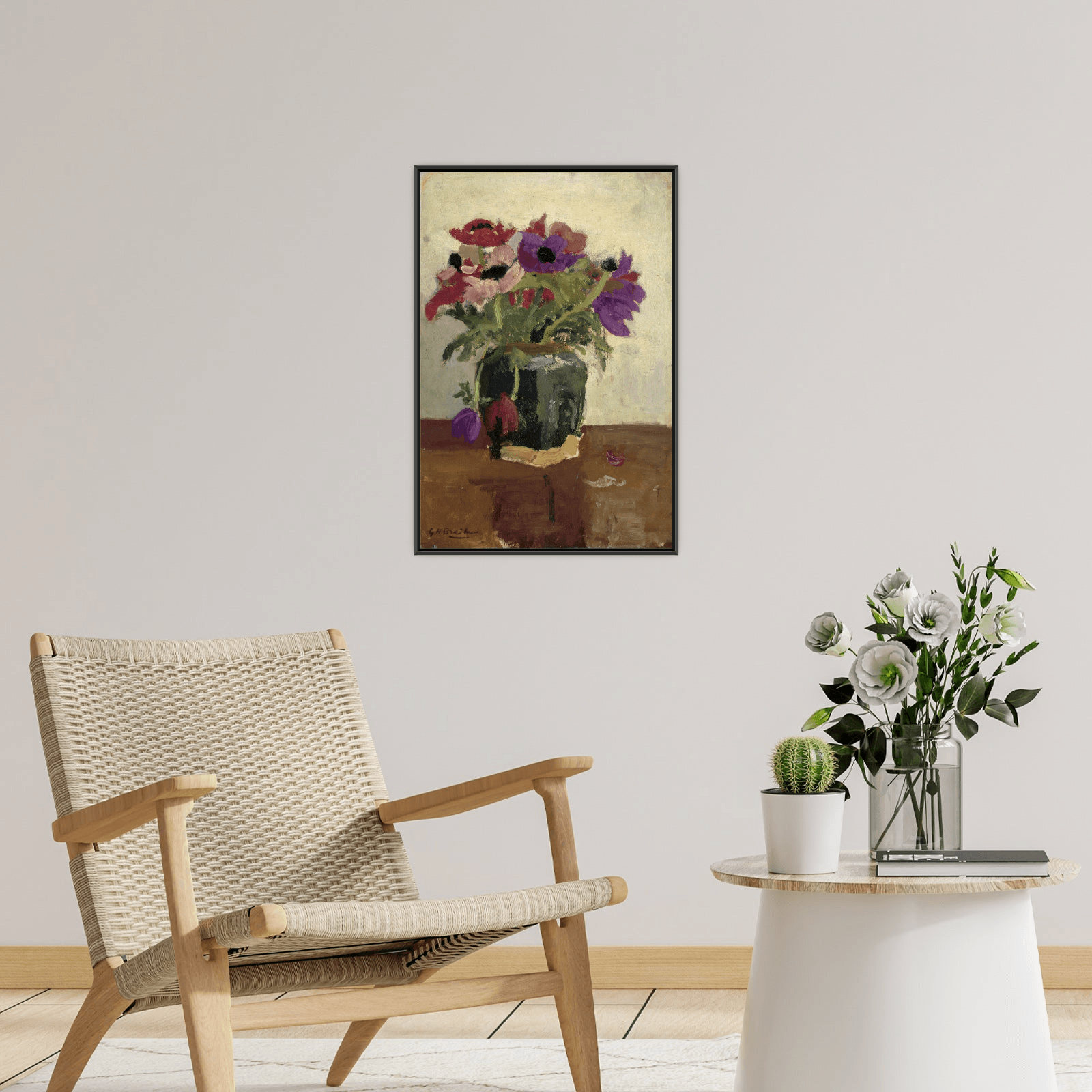 Ginger Pot wit Anemones, George Hendrik Breitner - ArtDeco Canvas