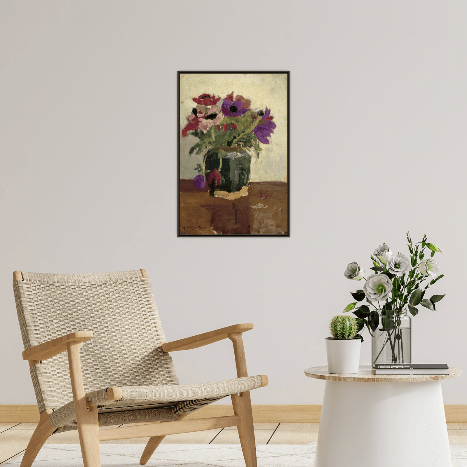 Ginger Pot wit Anemones, George Hendrik Breitner - ArtDeco Canvas