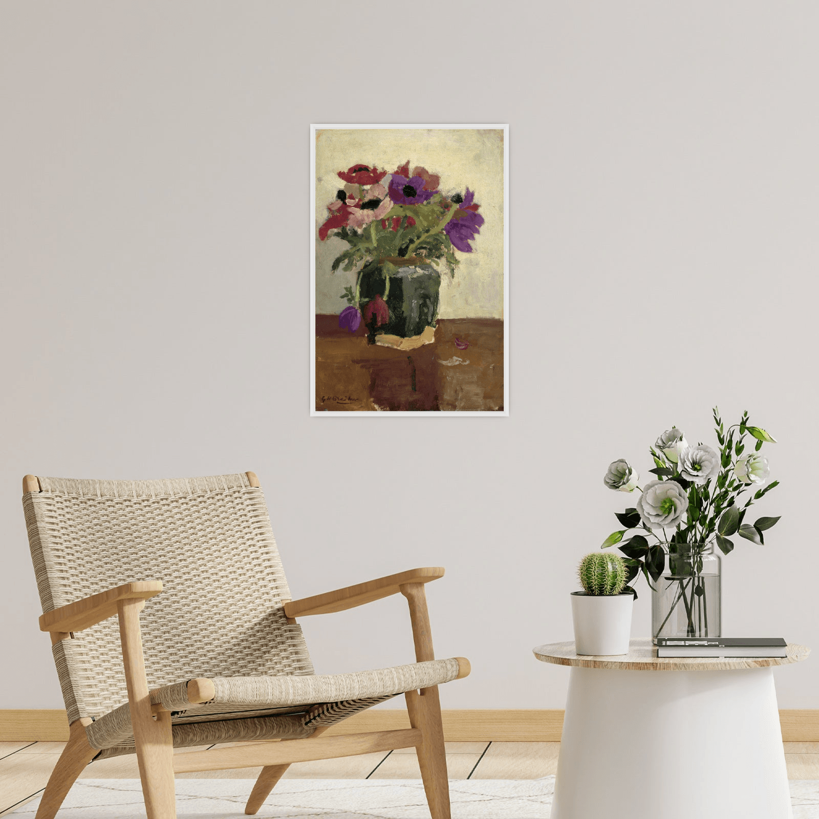 Ginger Pot wit Anemones, George Hendrik Breitner - ArtDeco Canvas