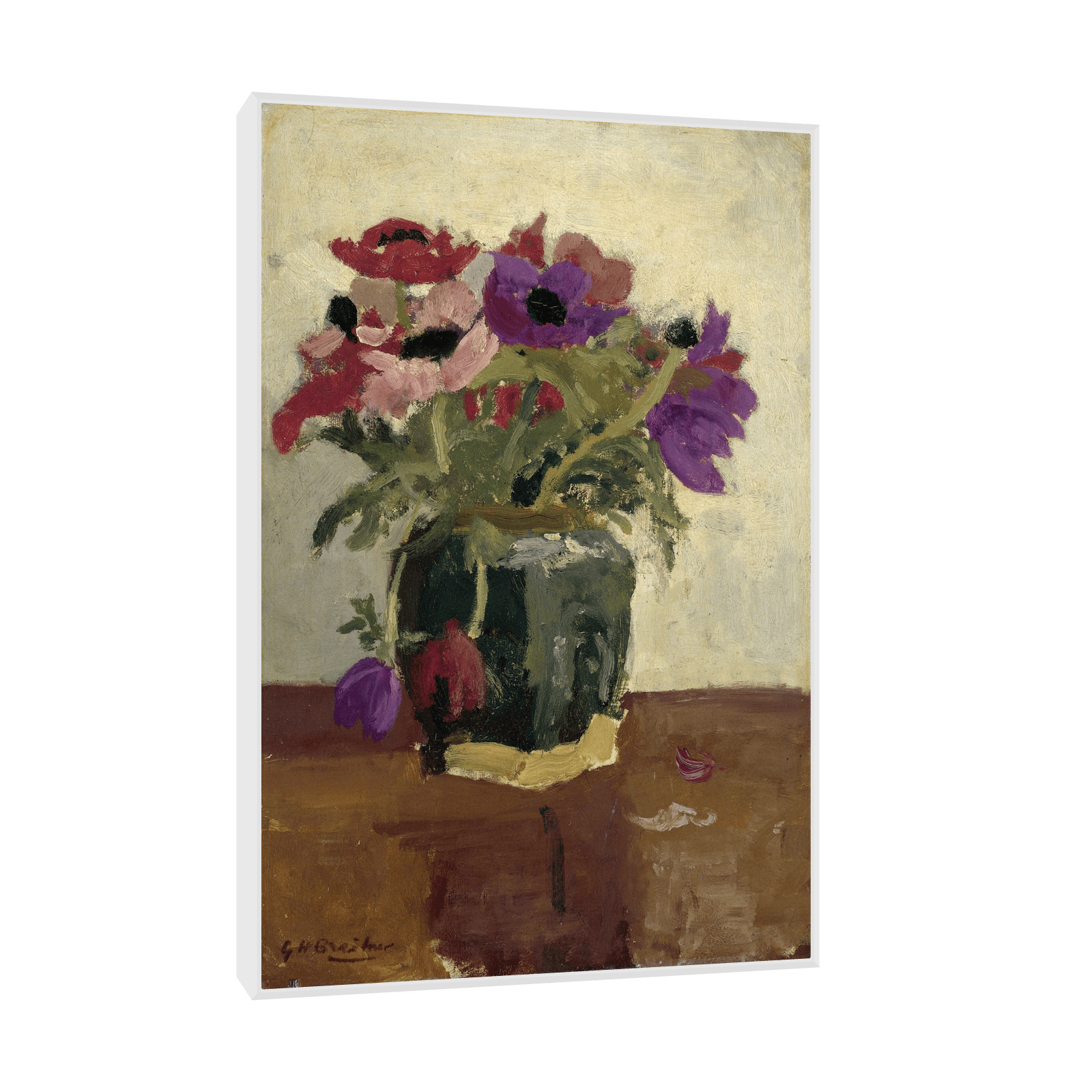 Ginger Pot wit Anemones, George Hendrik Breitner - ArtDeco Canvas