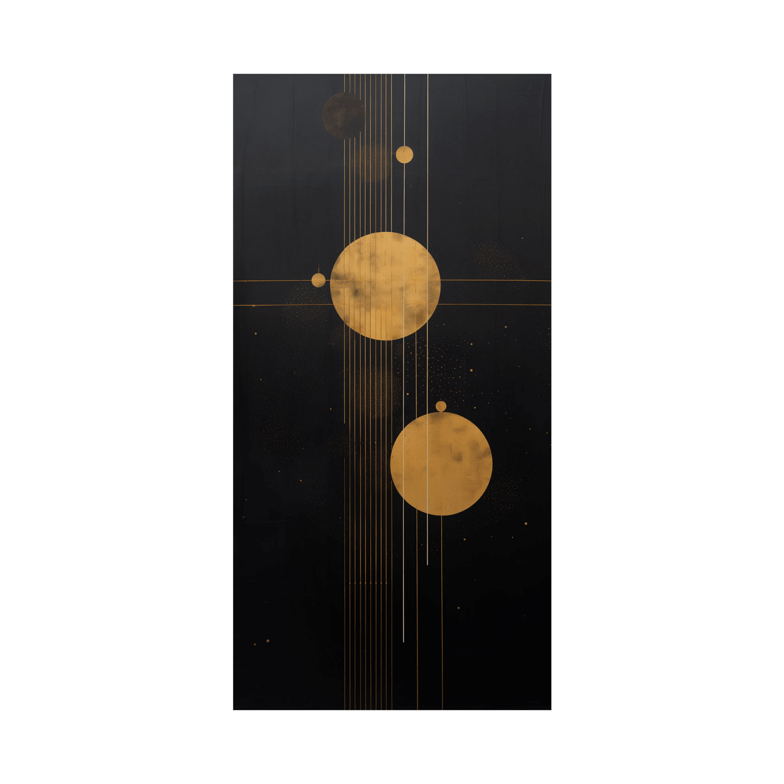 Golden circles - ArtDeco Canvas