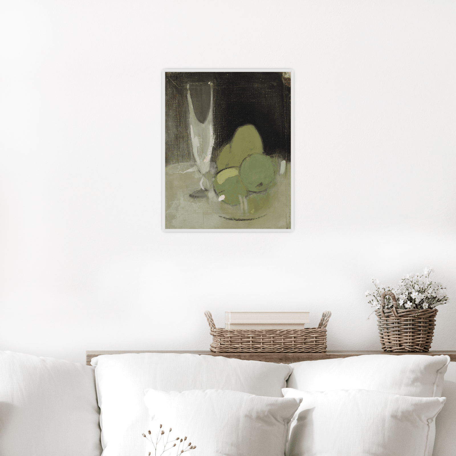 Green Apples And Champagne Glass, Helene Schjerfbeck - ArtDeco Canvas