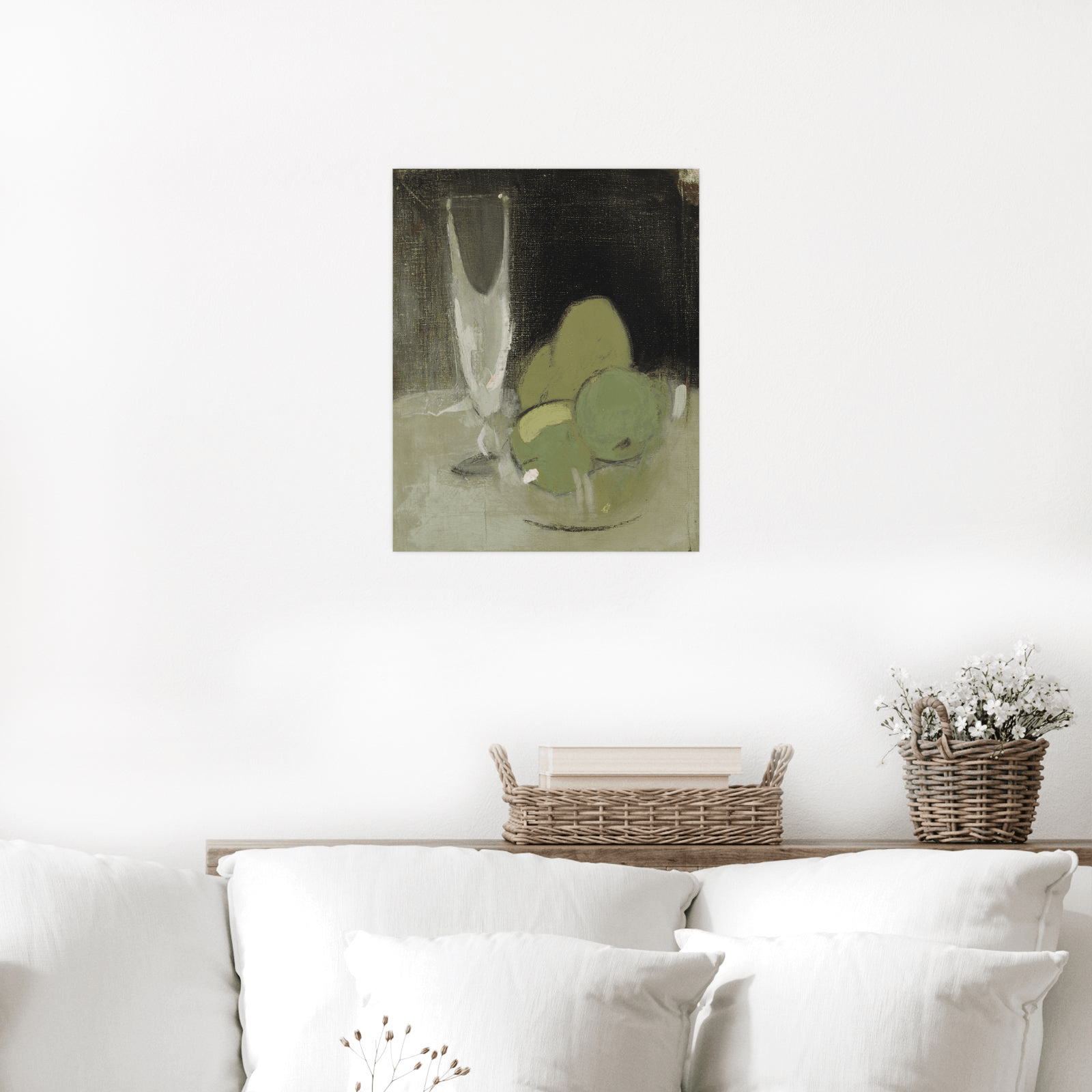 Green Apples And Champagne Glass, Helene Schjerfbeck - ArtDeco Canvas