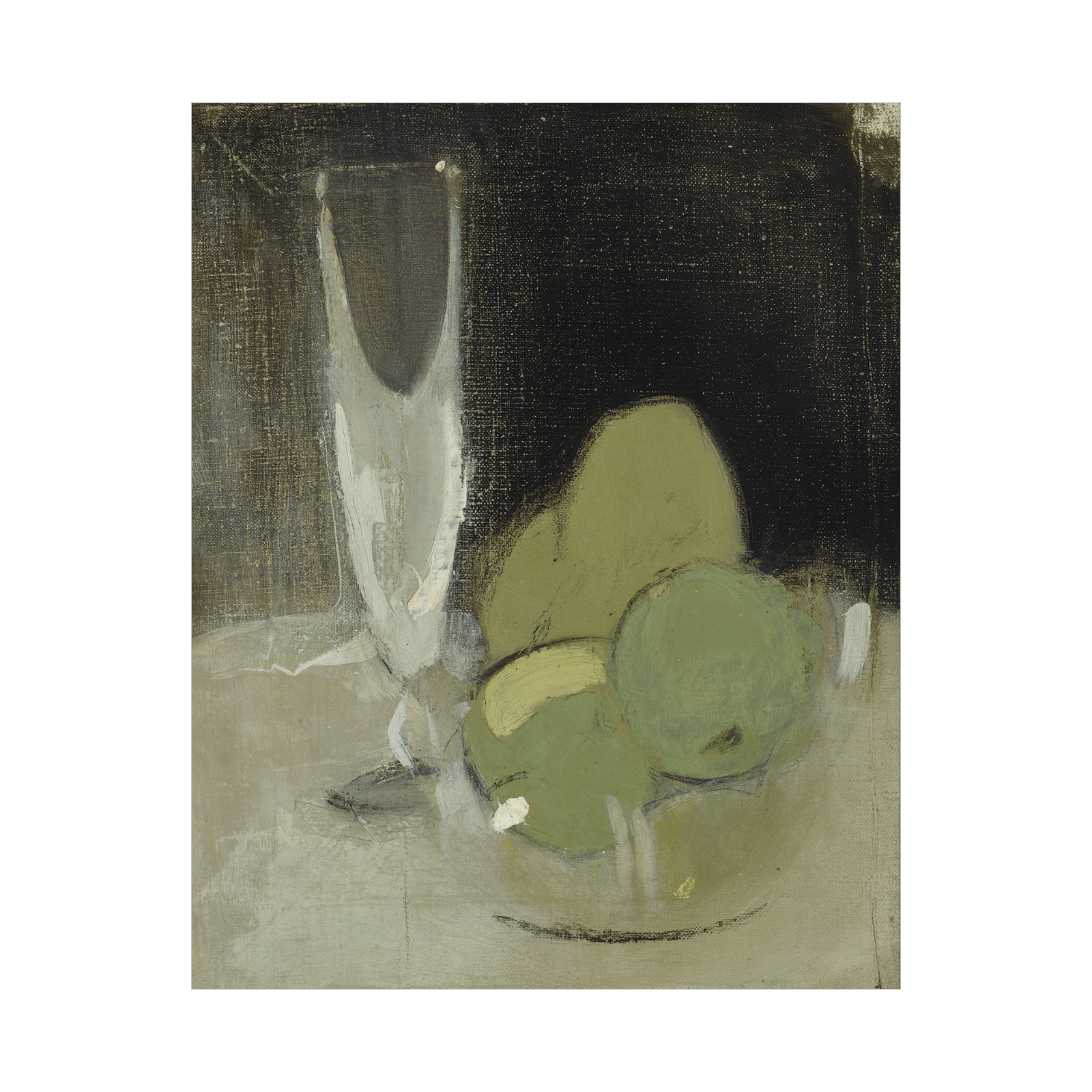 Green Apples And Champagne Glass, Helene Schjerfbeck - ArtDeco Canvas
