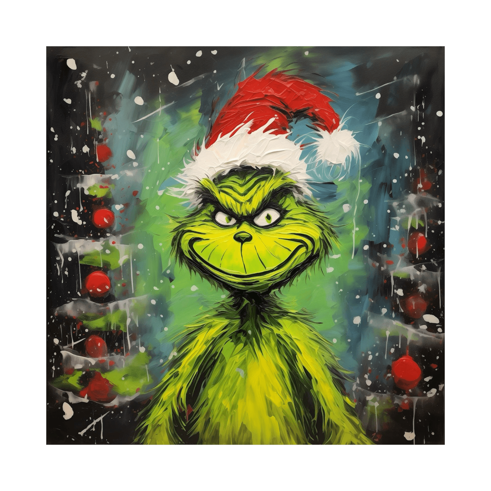 Grinch in Christmas spirit - ArtDeco Canvas