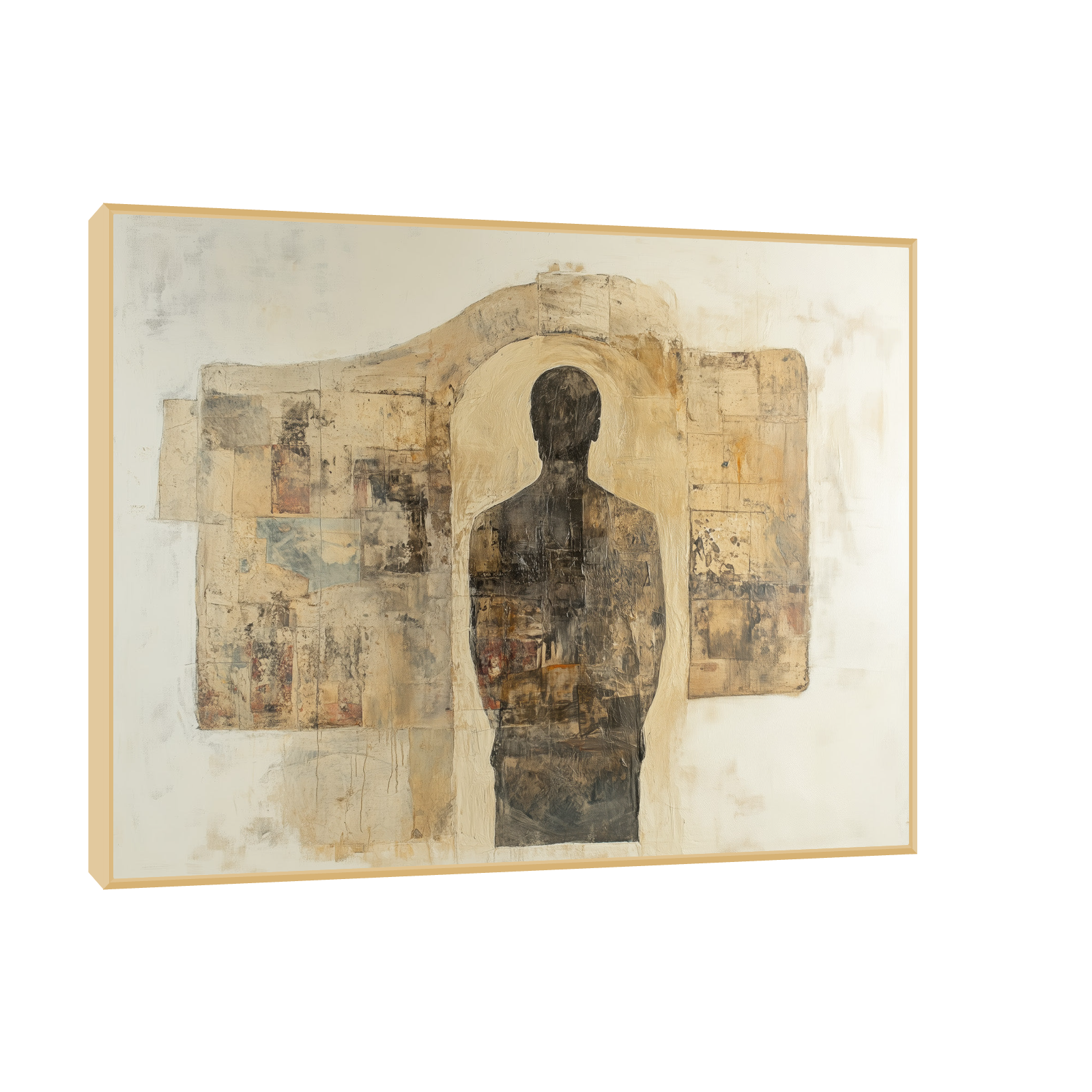 In the Door – Abstract Silhouette Art in Earthy Tones