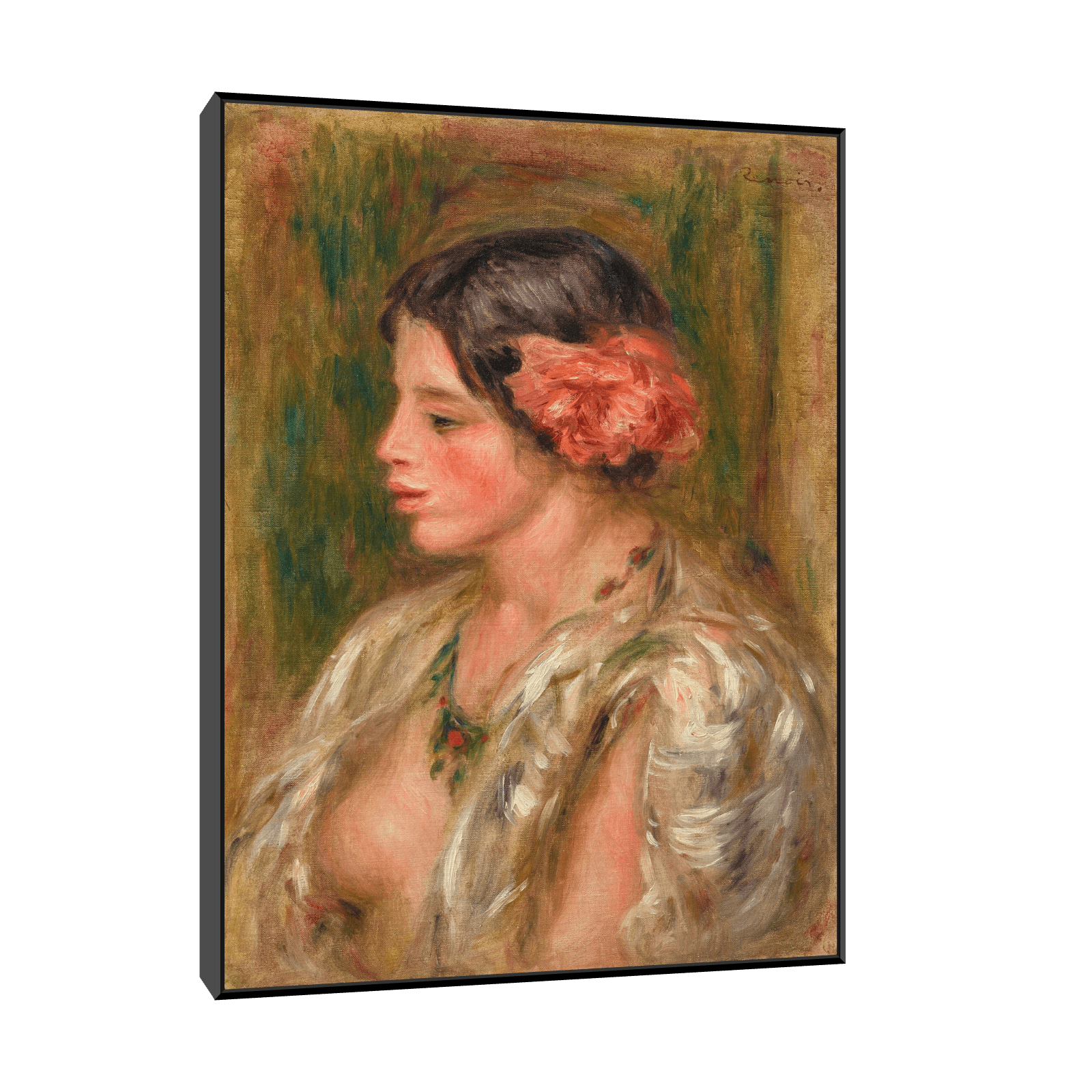 Jeune femme à la rose, Pierre-Auguste Renoir - ArtDeco Canvas