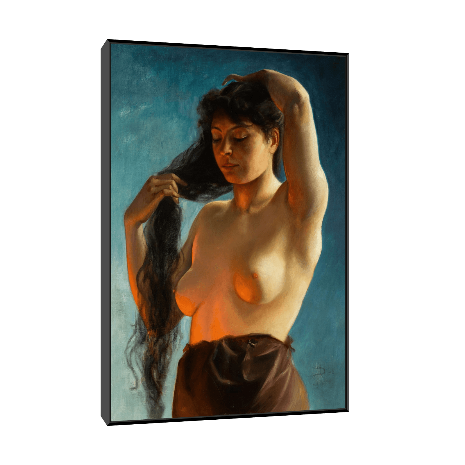 La belle aux cheveux noirs, Maxime Dastugue - ArtDeco Canvas