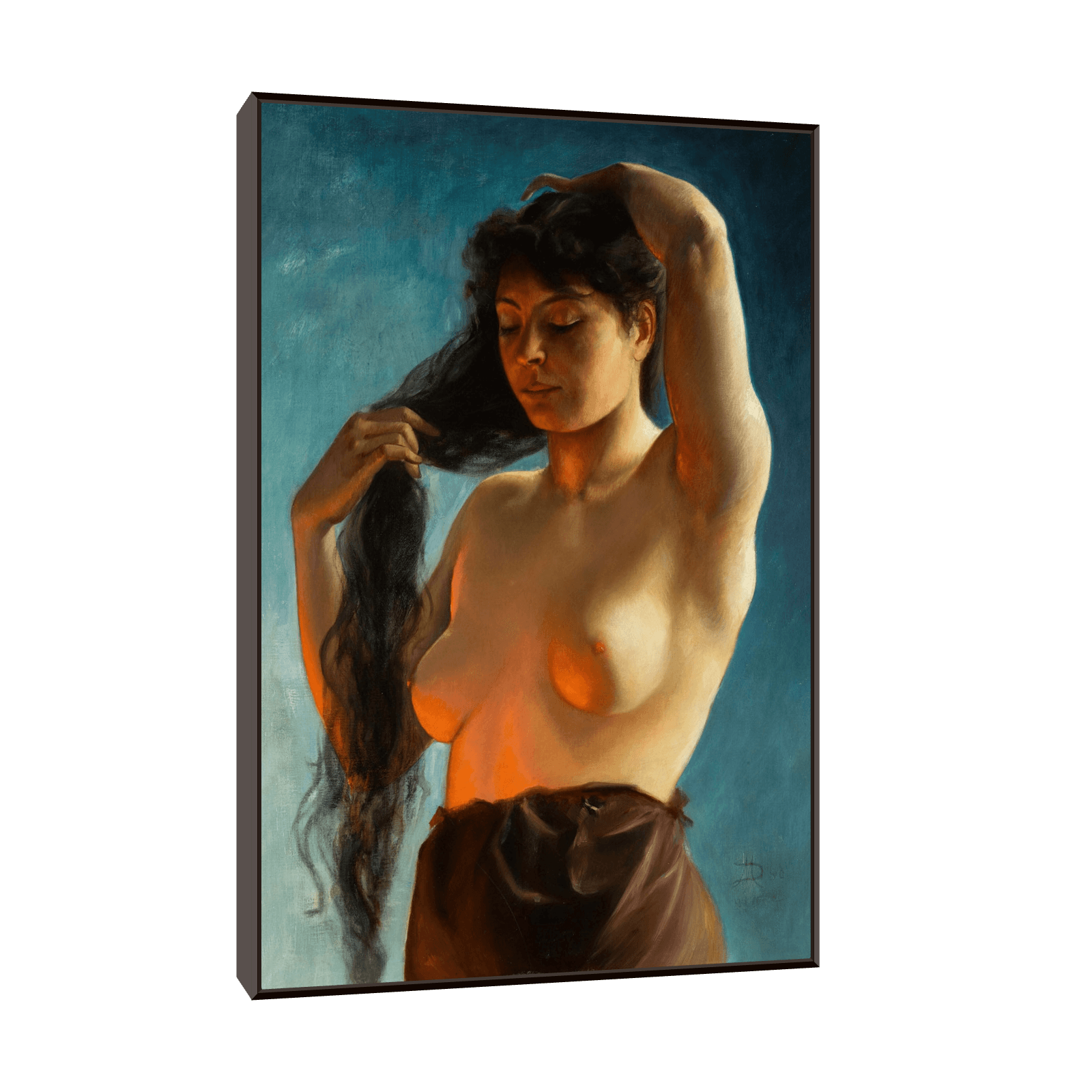 La belle aux cheveux noirs, Maxime Dastugue - ArtDeco Canvas