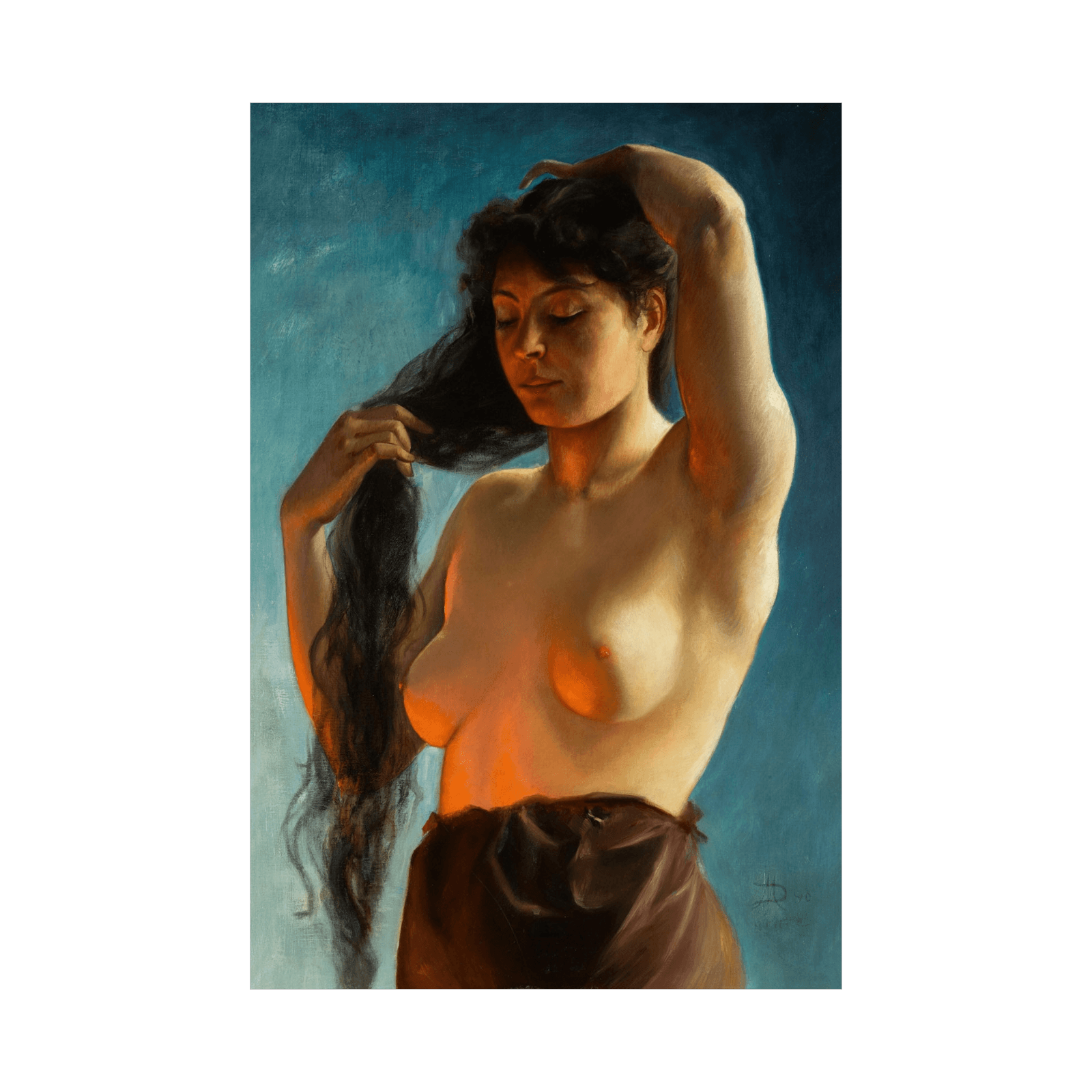 La belle aux cheveux noirs, Maxime Dastugue - ArtDeco Canvas
