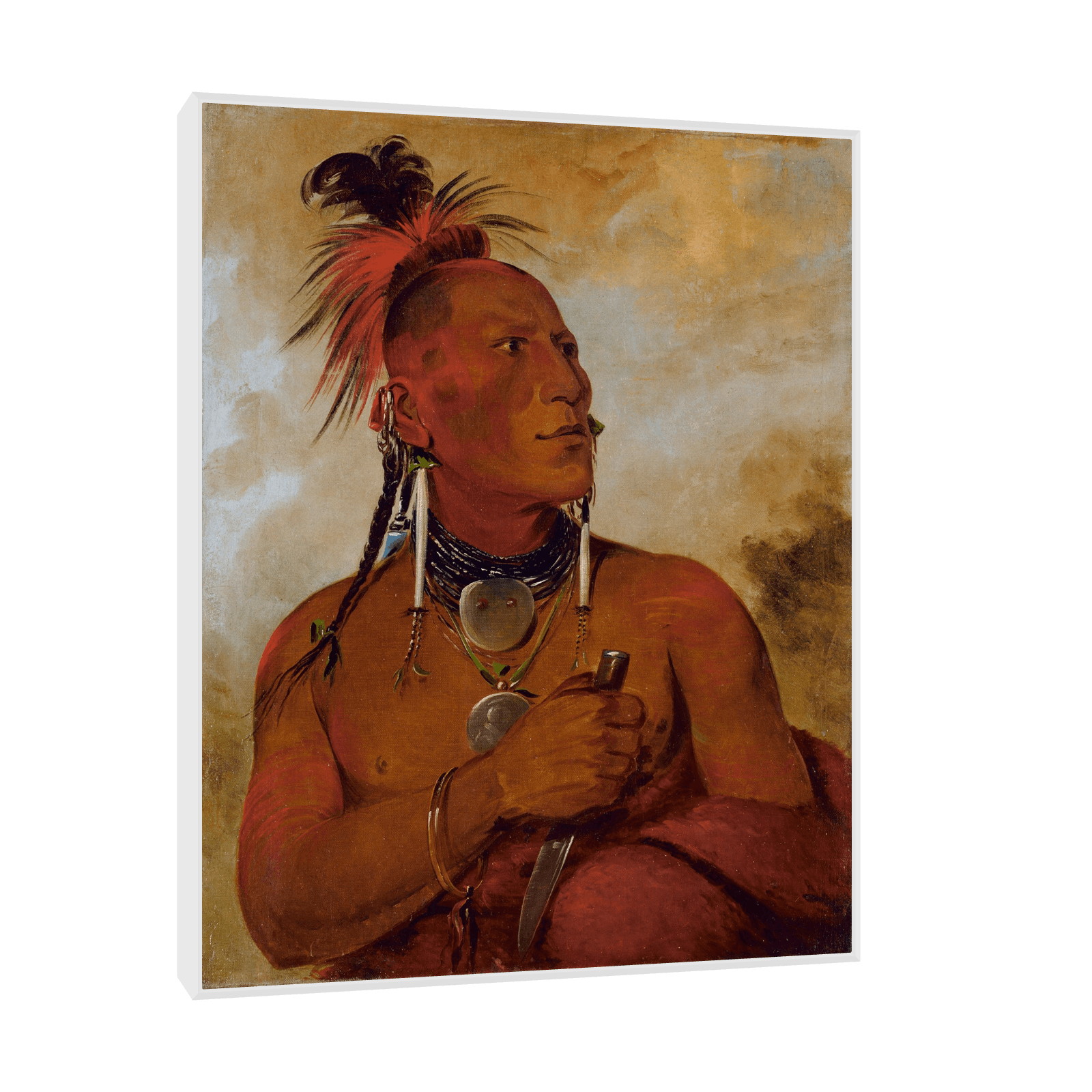 Little White Bear, a Distinguished Brave, George Catlin - ArtDeco Canvas