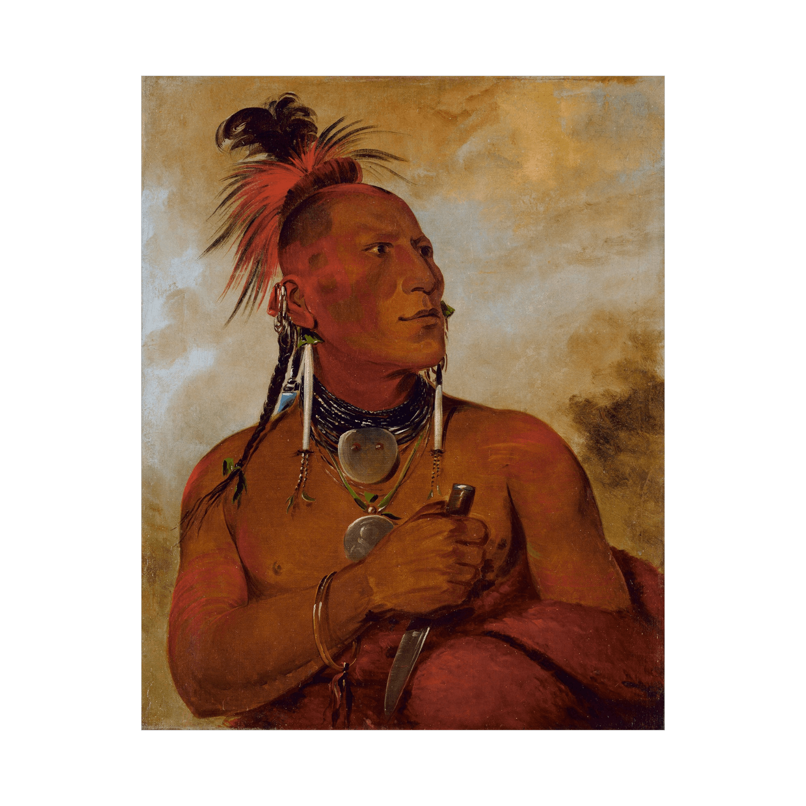 Little White Bear, a Distinguished Brave, George Catlin - ArtDeco Canvas