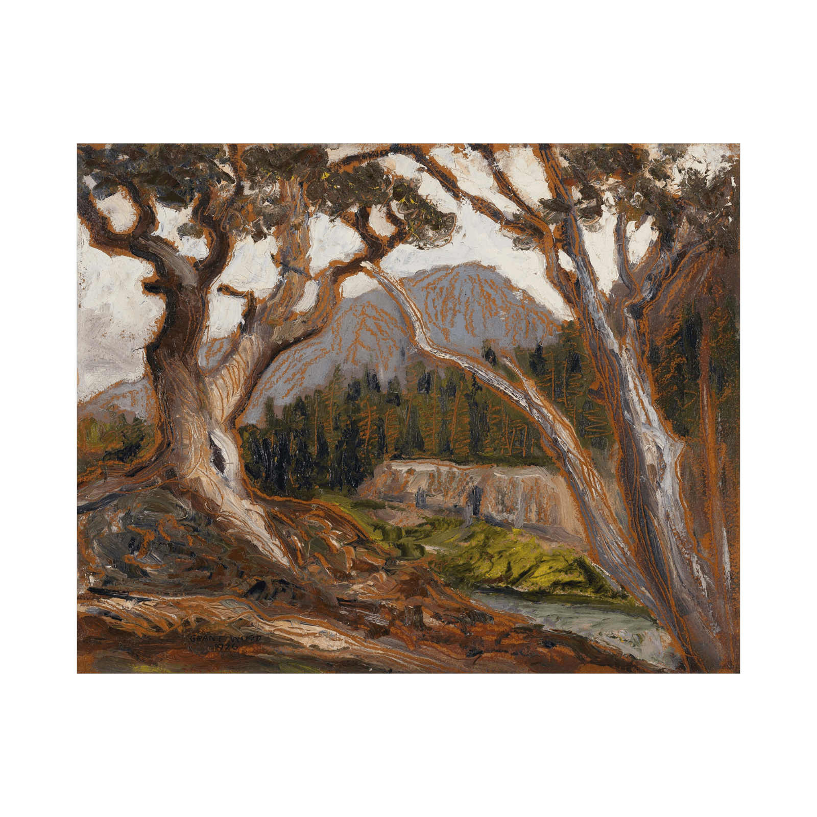 Long’s Peak from Loch Vale, Estes Park, Colorado, Grant Wood - ArtDeco Canvas