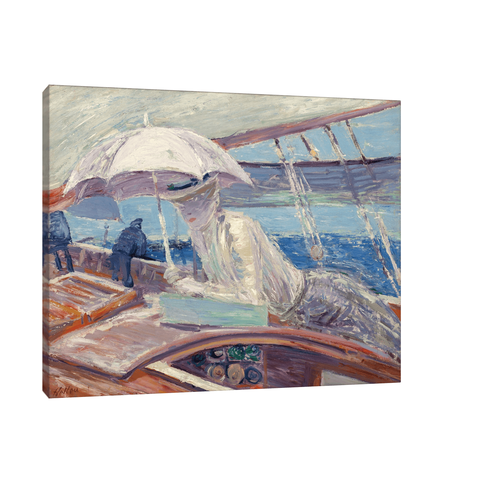 Madame Helleu aboard the yacht ‘Bird’, Paul César Helleu - ArtDeco Canvas