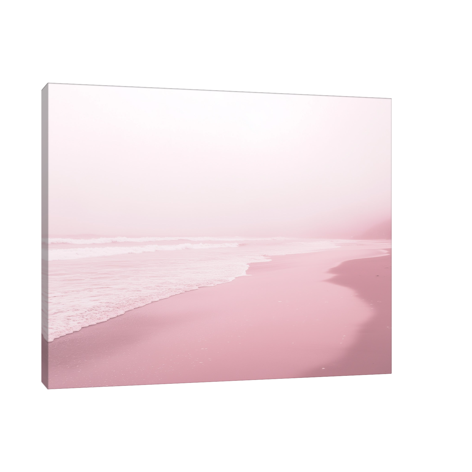 Minimal Pink Beach – Soft Ocean Photography