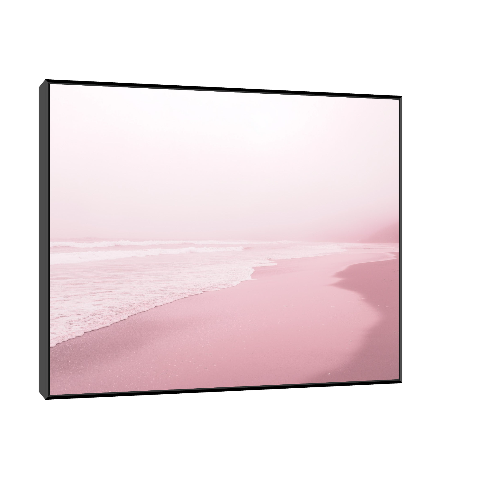 Minimal Pink Beach – Soft Ocean Photography