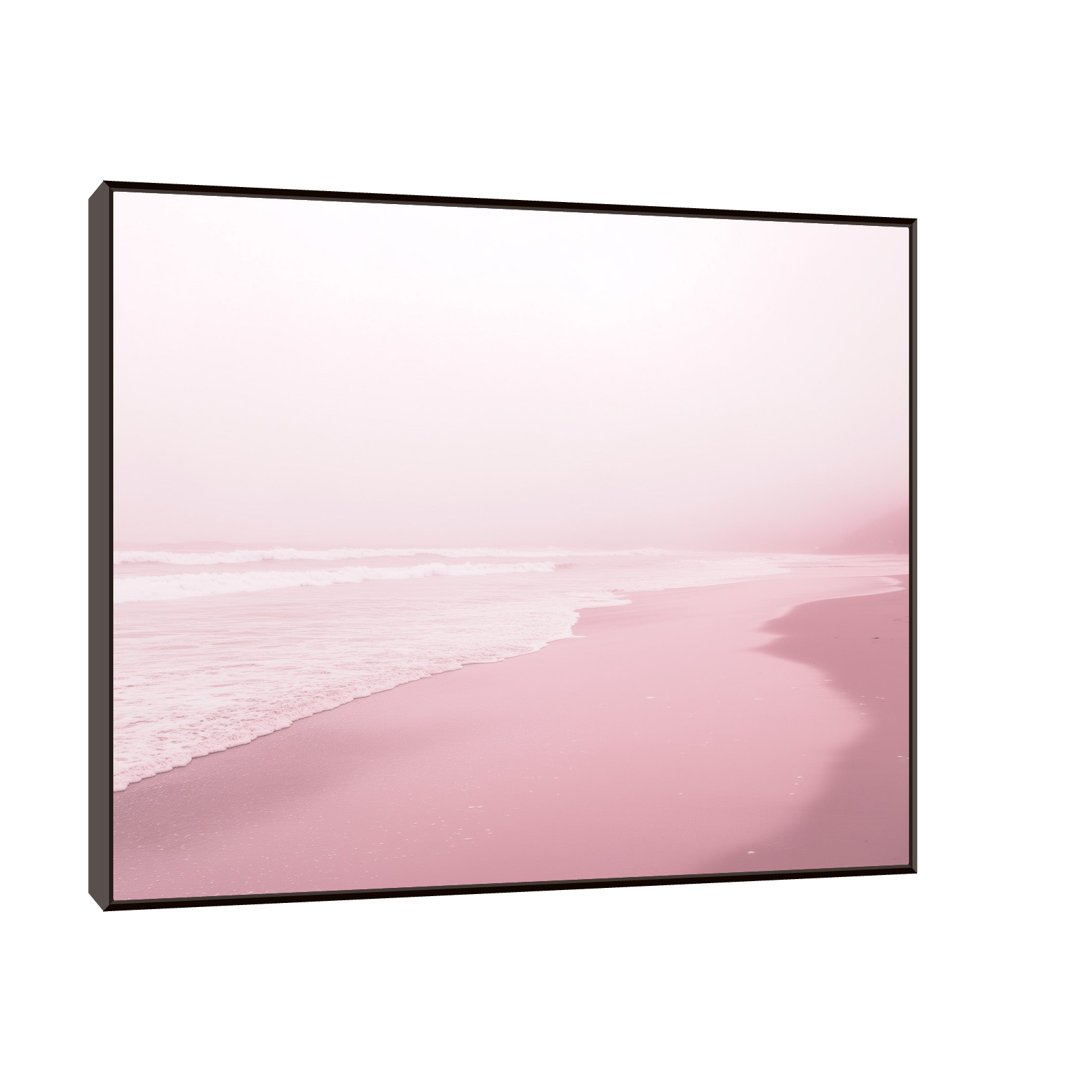 Minimal Pink Beach – Soft Ocean Photography