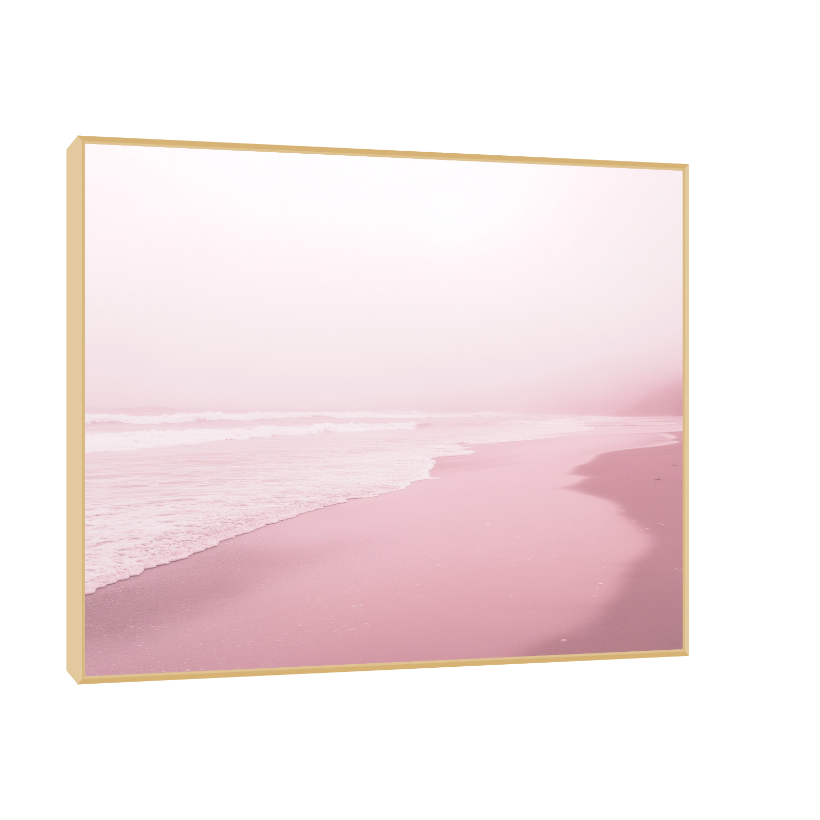 Minimal Pink Beach – Soft Ocean Photography