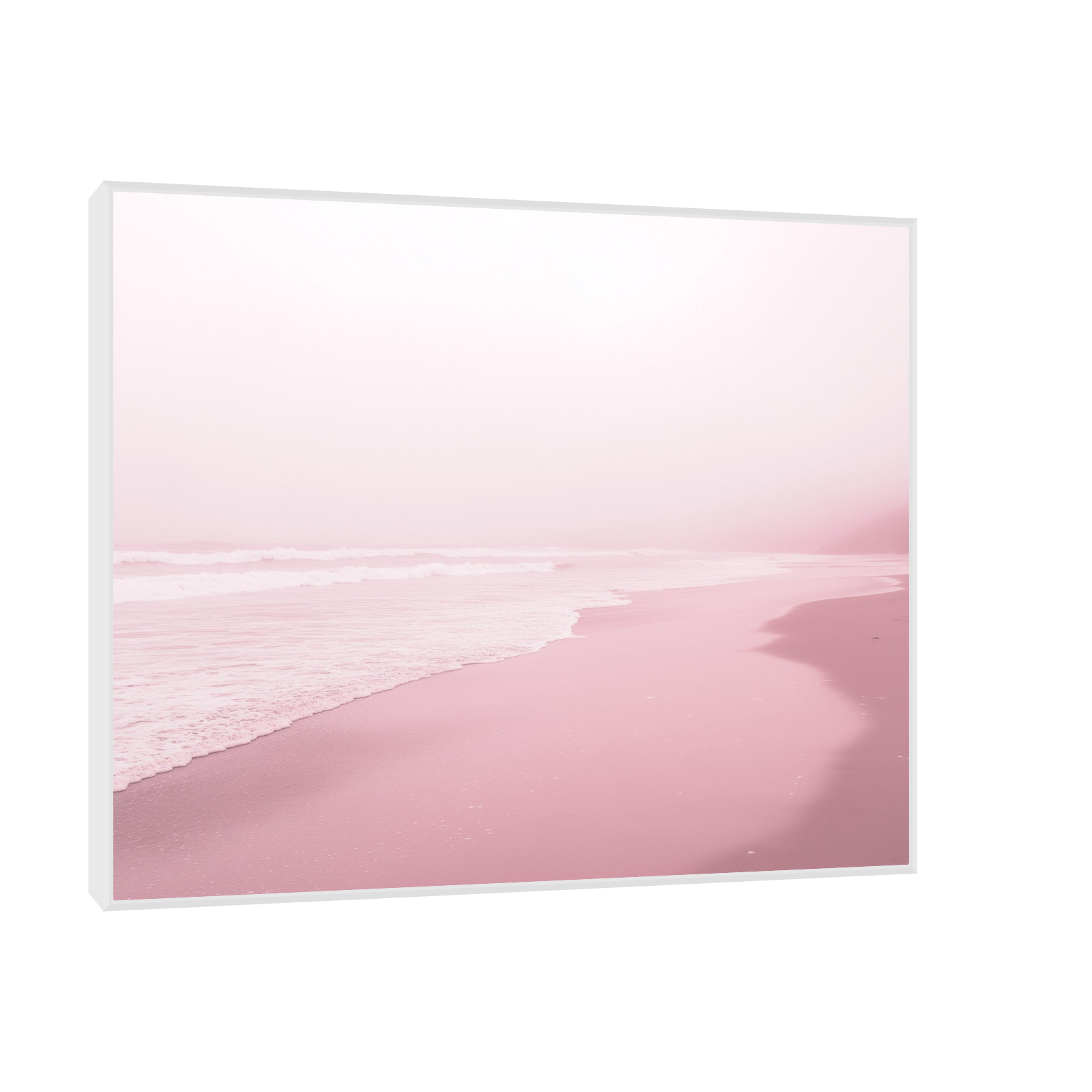 Minimal Pink Beach – Soft Ocean Photography