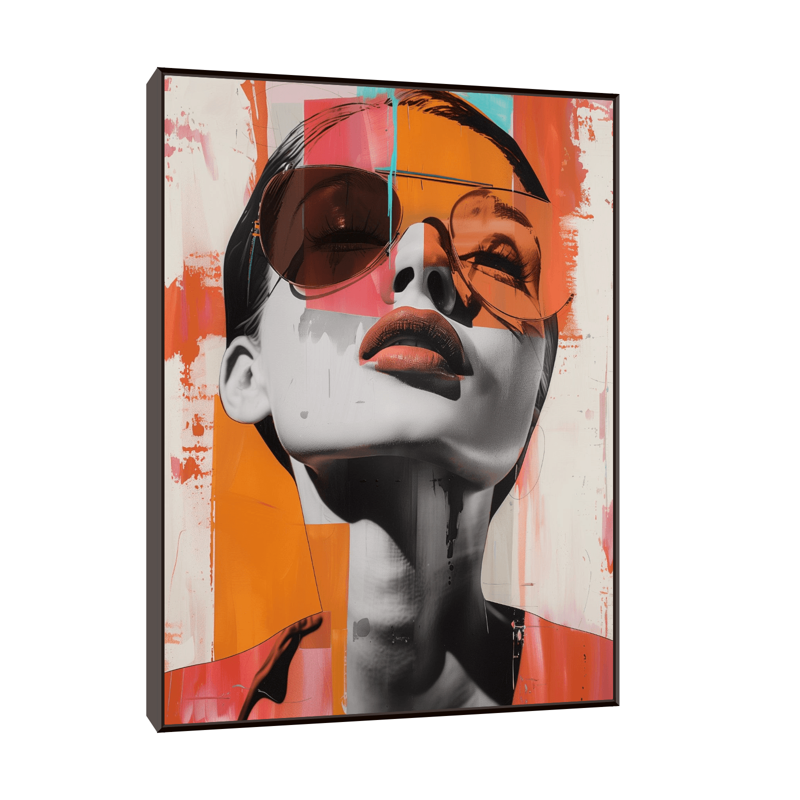Modern girl with broken sunglasses - ArtDeco Canvas