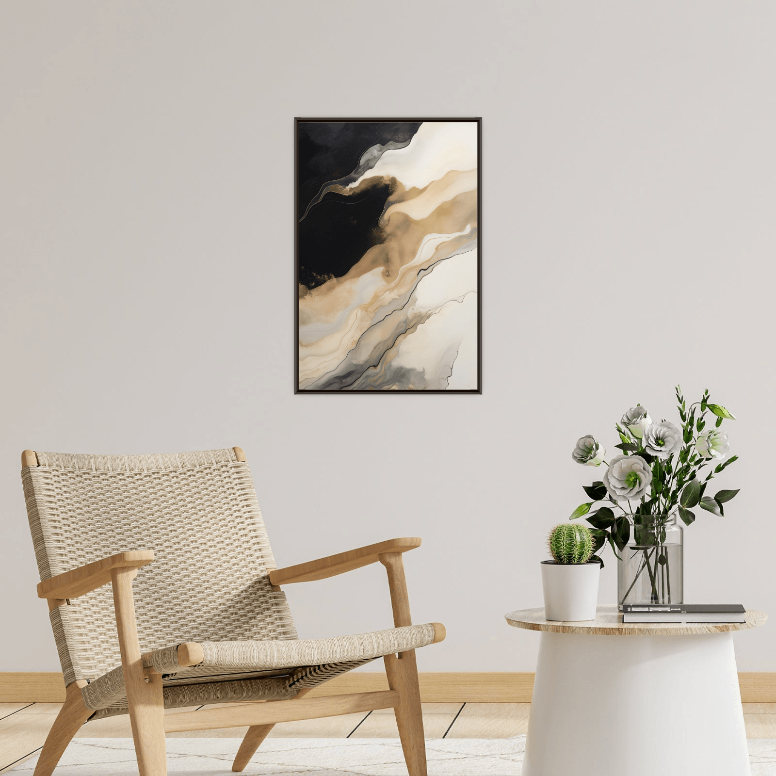Mountain slope at night - ArtDeco Canvas
