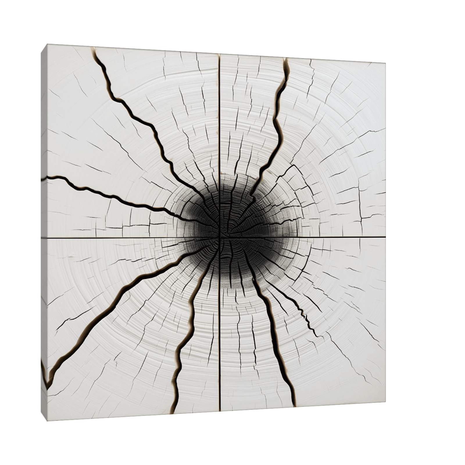 Multi crack log with the burned core - ArtDeco Canvas
