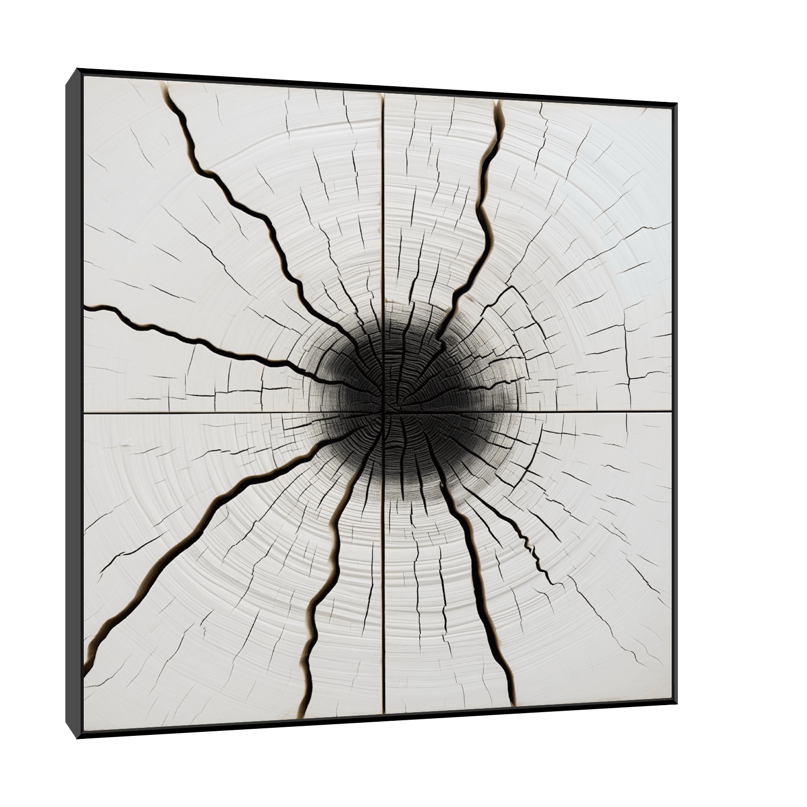 Multi crack log with the burned core - ArtDeco Canvas