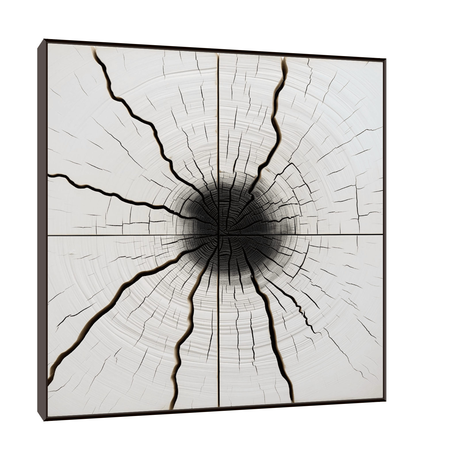Multi crack log with the burned core - ArtDeco Canvas