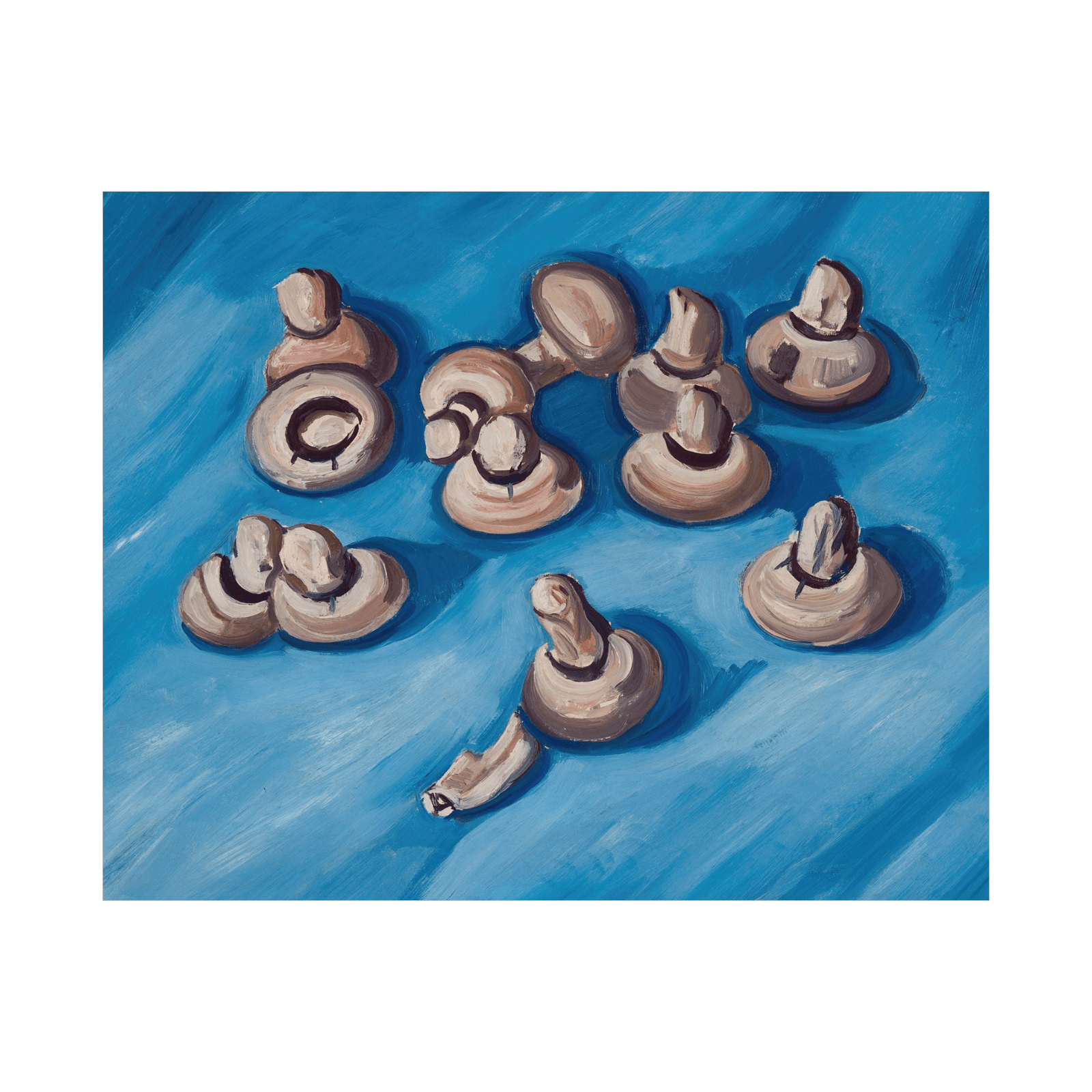 Mushrooms on a Blue Background, Marsden Hartley - ArtDeco Canvas