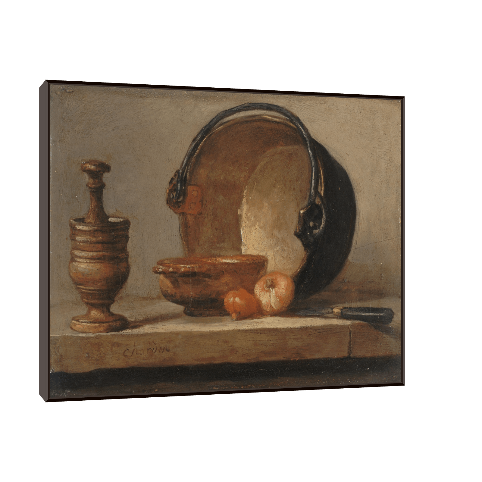 Nature morte au chaudron de cuivre, Jean Siméon Chardin - ArtDeco Canvas